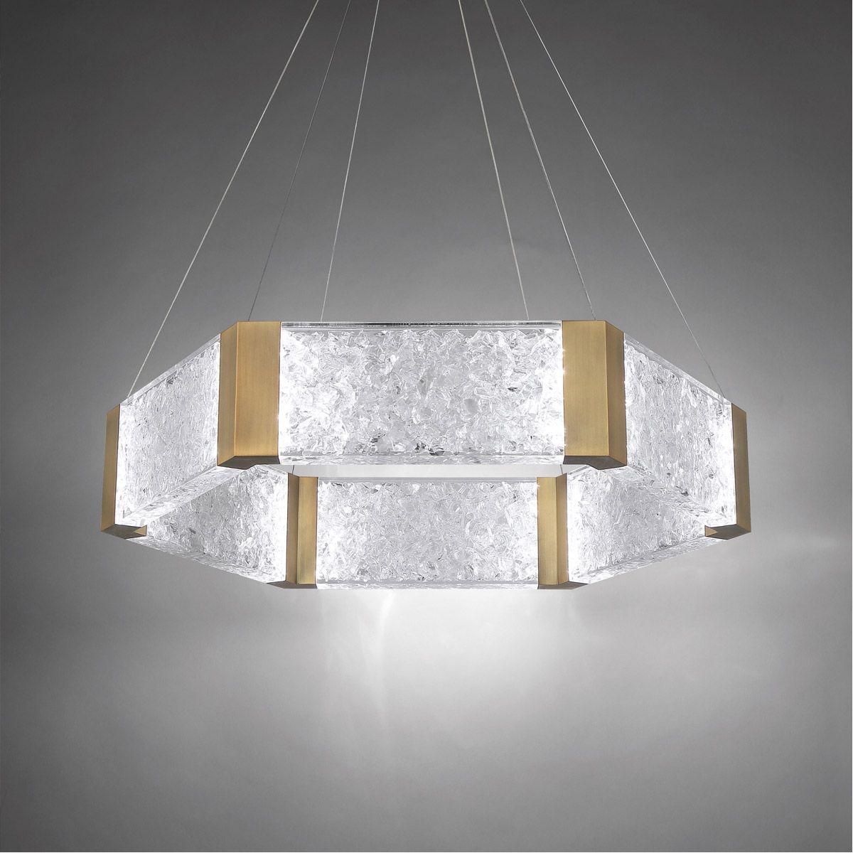 Forever 34 in. 6 Lights LED Pendant Light Brass Finish - Bees Lighting