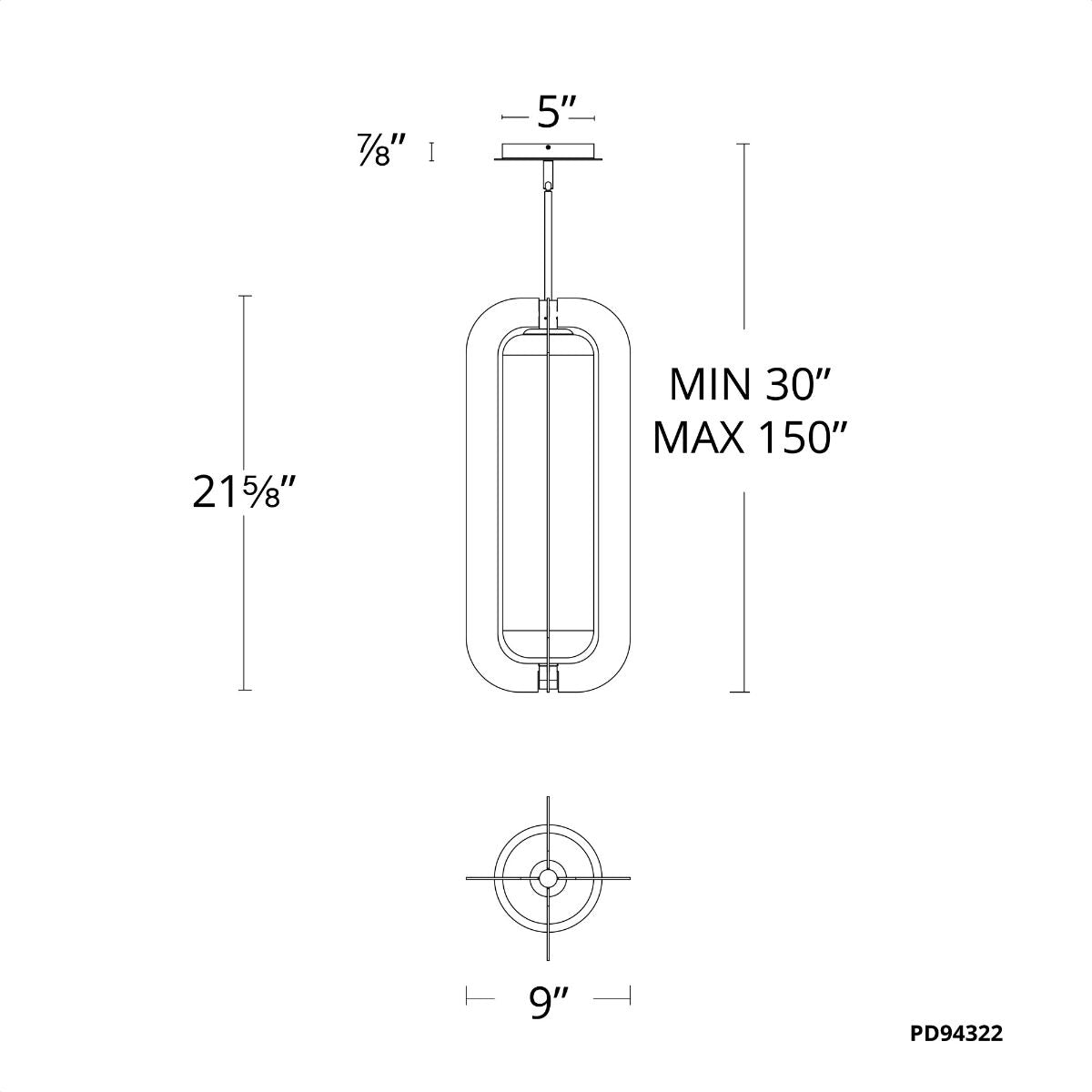 Echelon 22 in. LED Pendant Light 3000K Brass finish - Bees Lighting