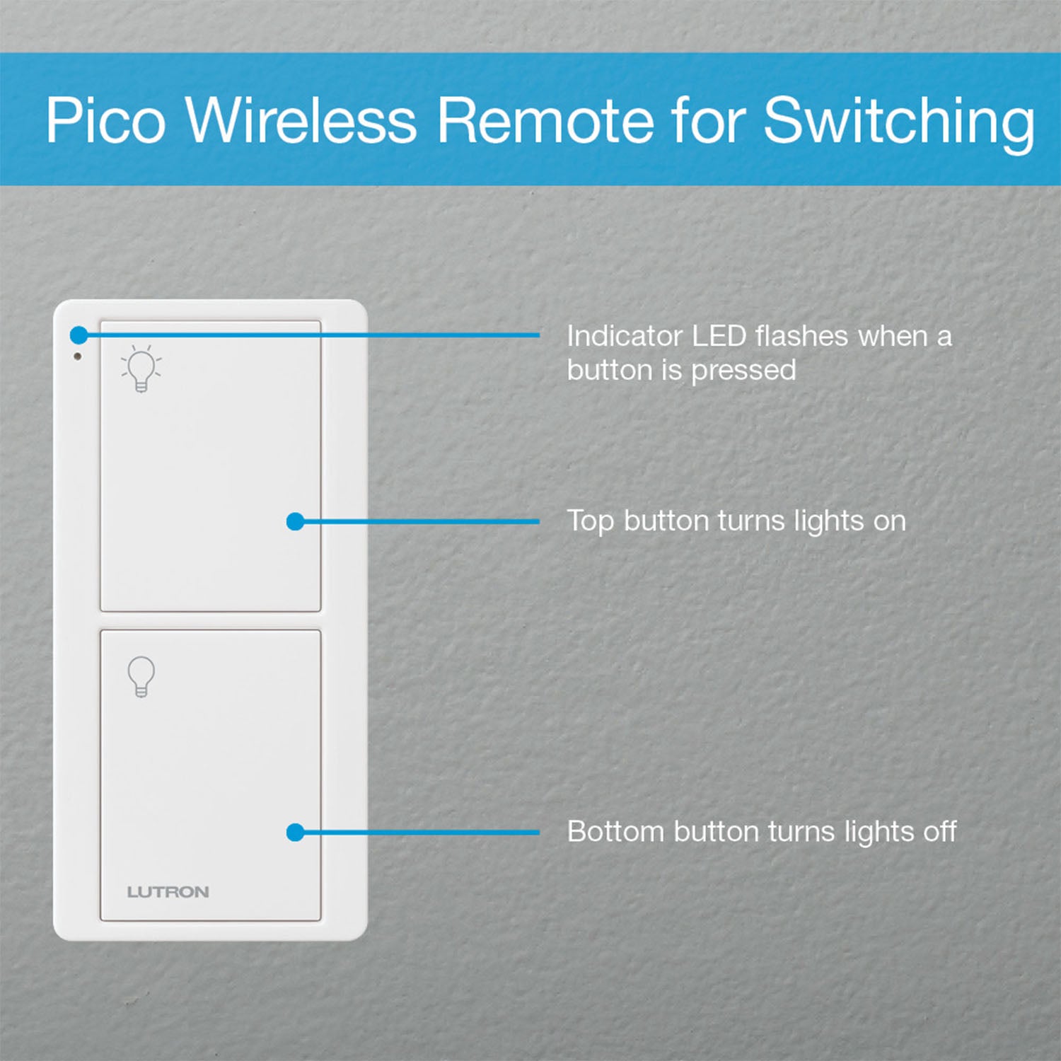 Pico Wireless Control 2-Button Smart Remote, Light Almond - Bees Lighting