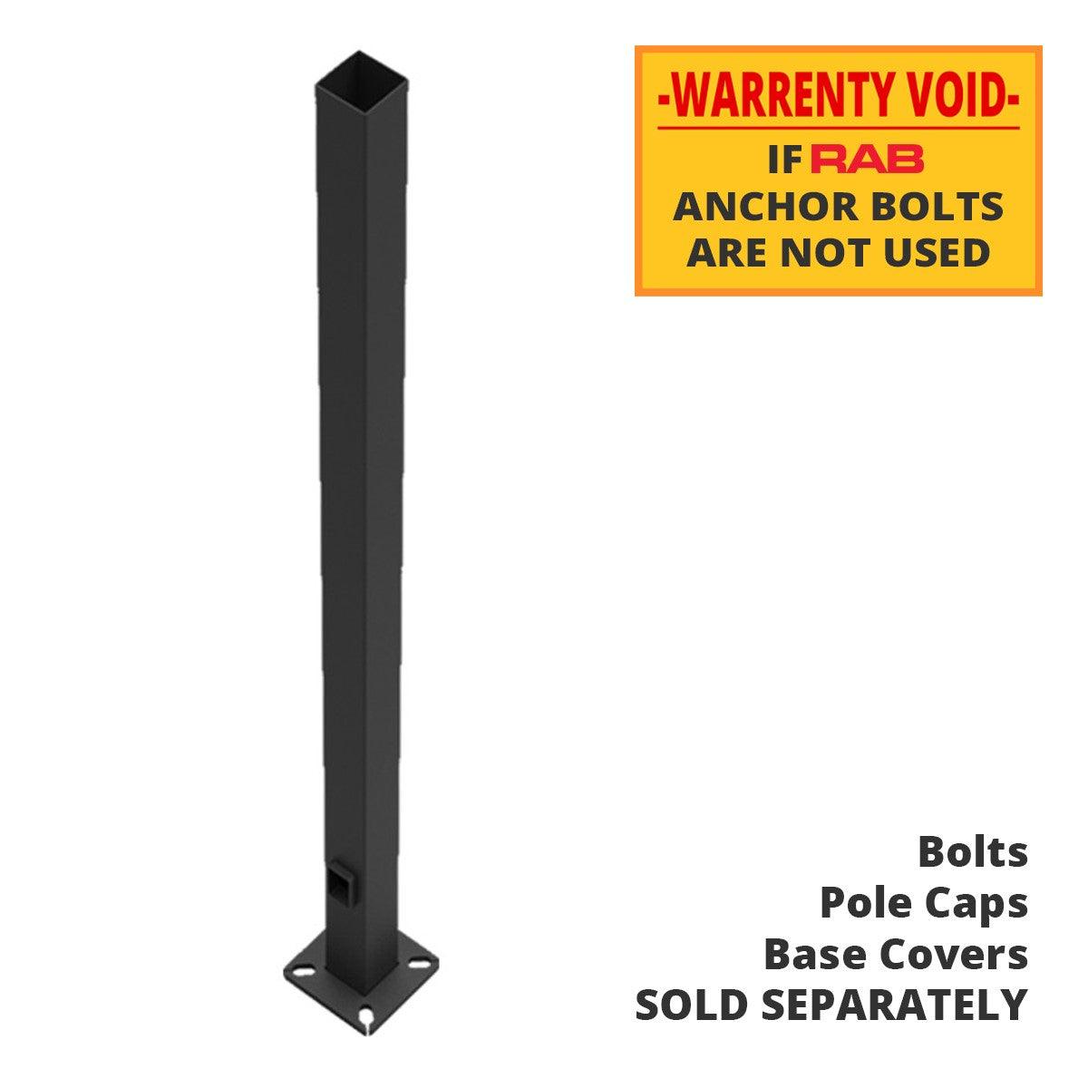 20 ft Light Pole With Base, 4 in Square Shaft, 7 Gauge Thickness, Drilled Tenon, Bronze Finish - Bees Lighting