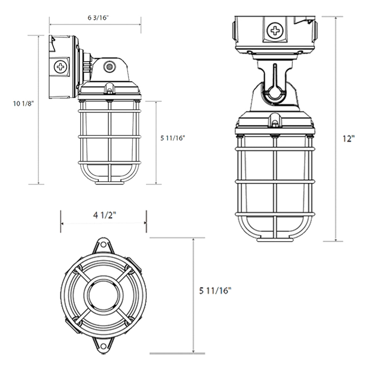 LED Vapor Proof Light, 12/18/26W, 3150 lm, RGB/5000K, 120-277V