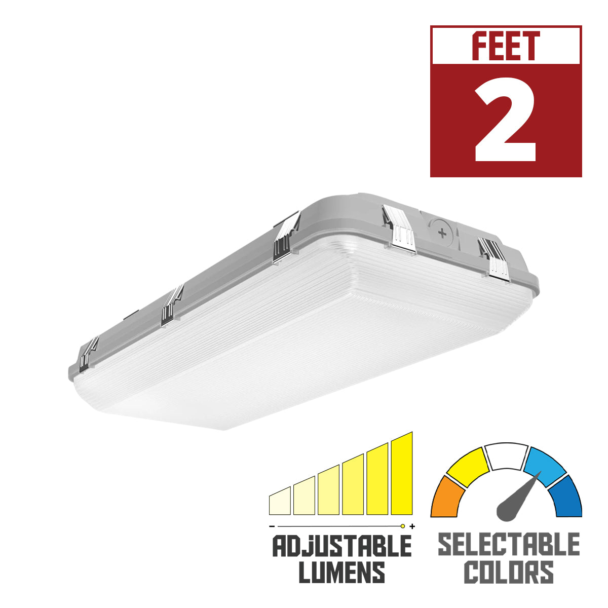 2ft LED Vapor Tight Washdown, 70/100/135W, 19500 Lumens, 35K/40K/50K, 120/277V