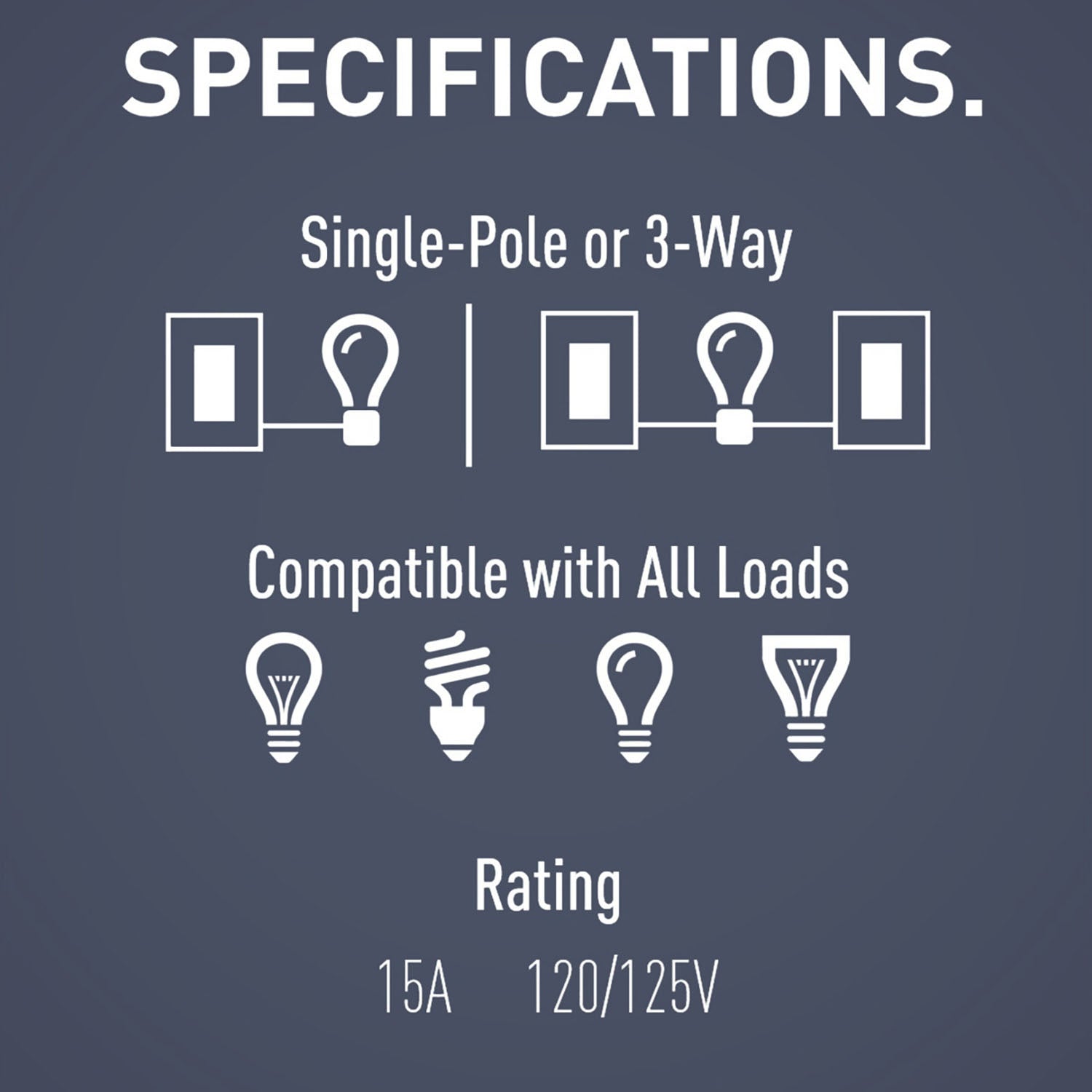 radiant Two Single-Pole Light Switches and One 3-Way Switch, Light Almond