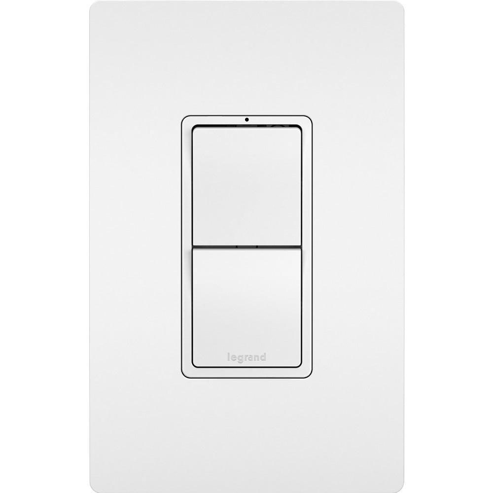 Radiant 3-Way Double Rocker Light Switch White - Bees Lighting