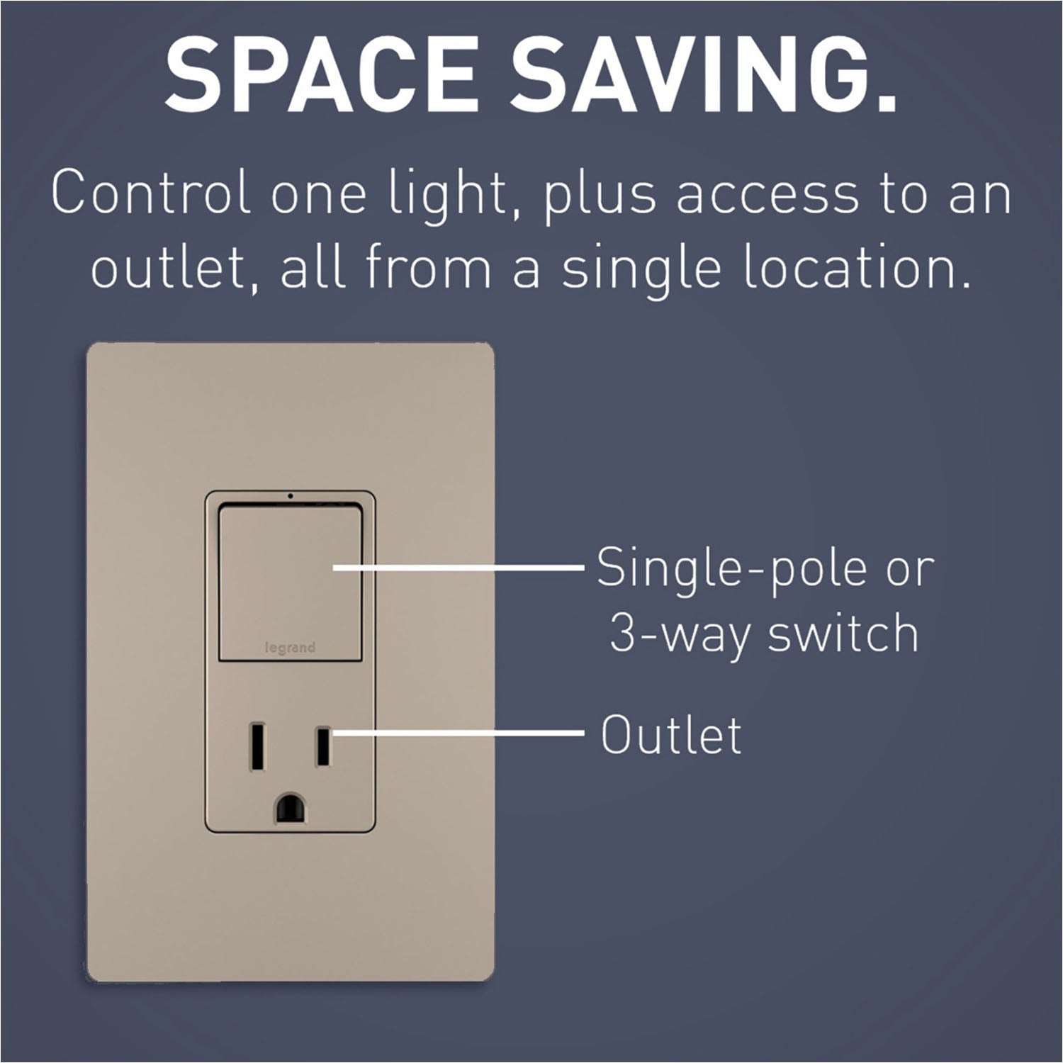 radiant Single Pole/3-Way Switch with 15A Tamper-Resistant Outlet, Nickel