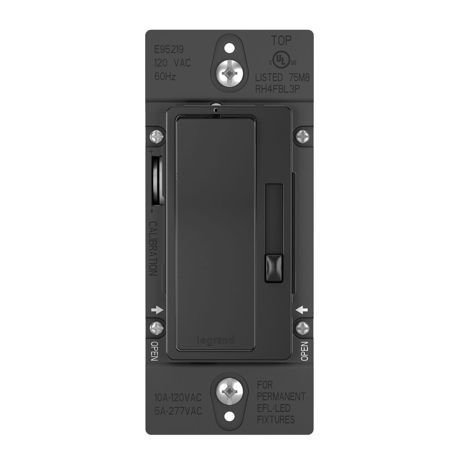 radiant 0-10V Dimmer Switch, LED|Fluorescent, 120V-277V, Black