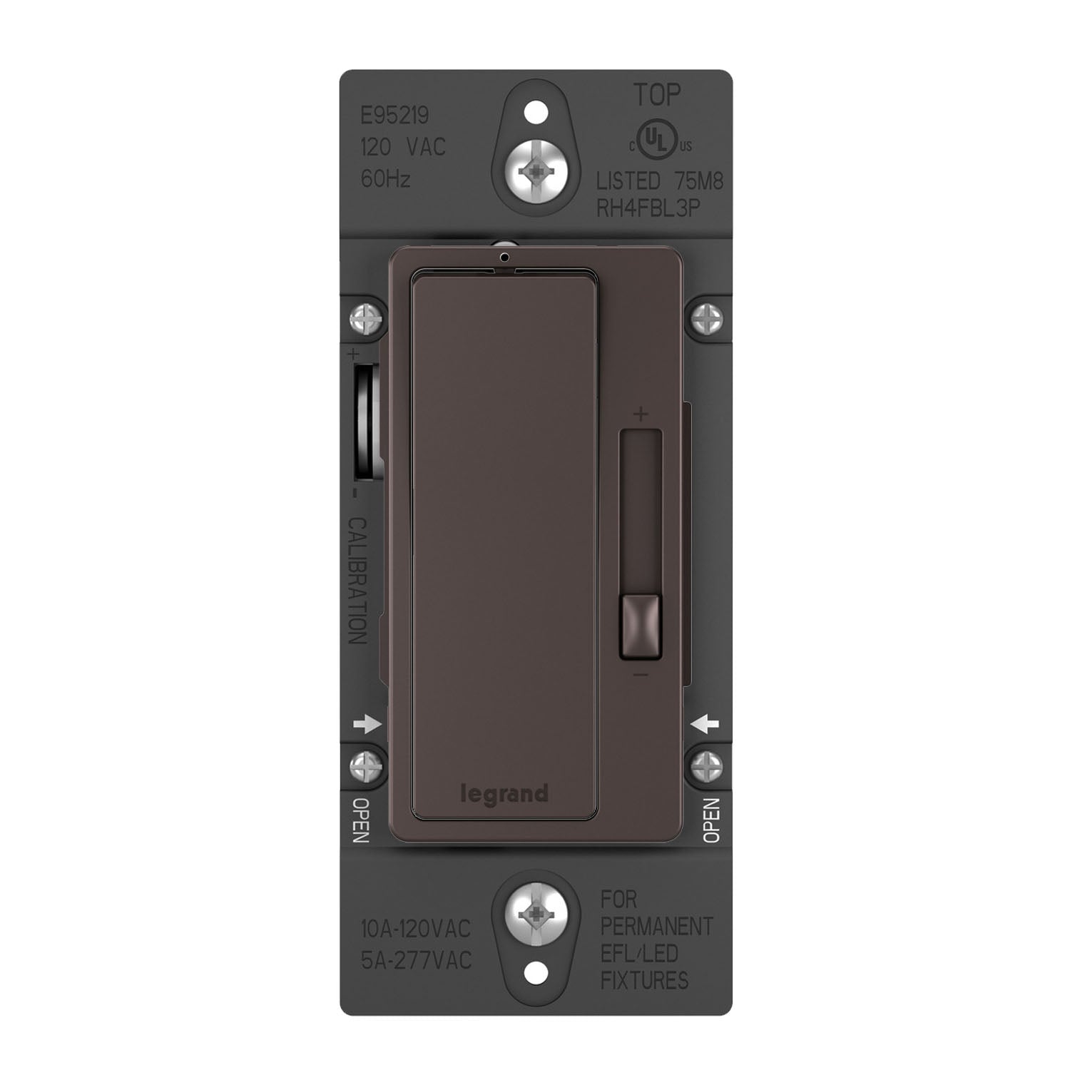 radiant 0-10V Dimmer Switch, LED|Fluorescent, 120V-277V, Dark Bronze