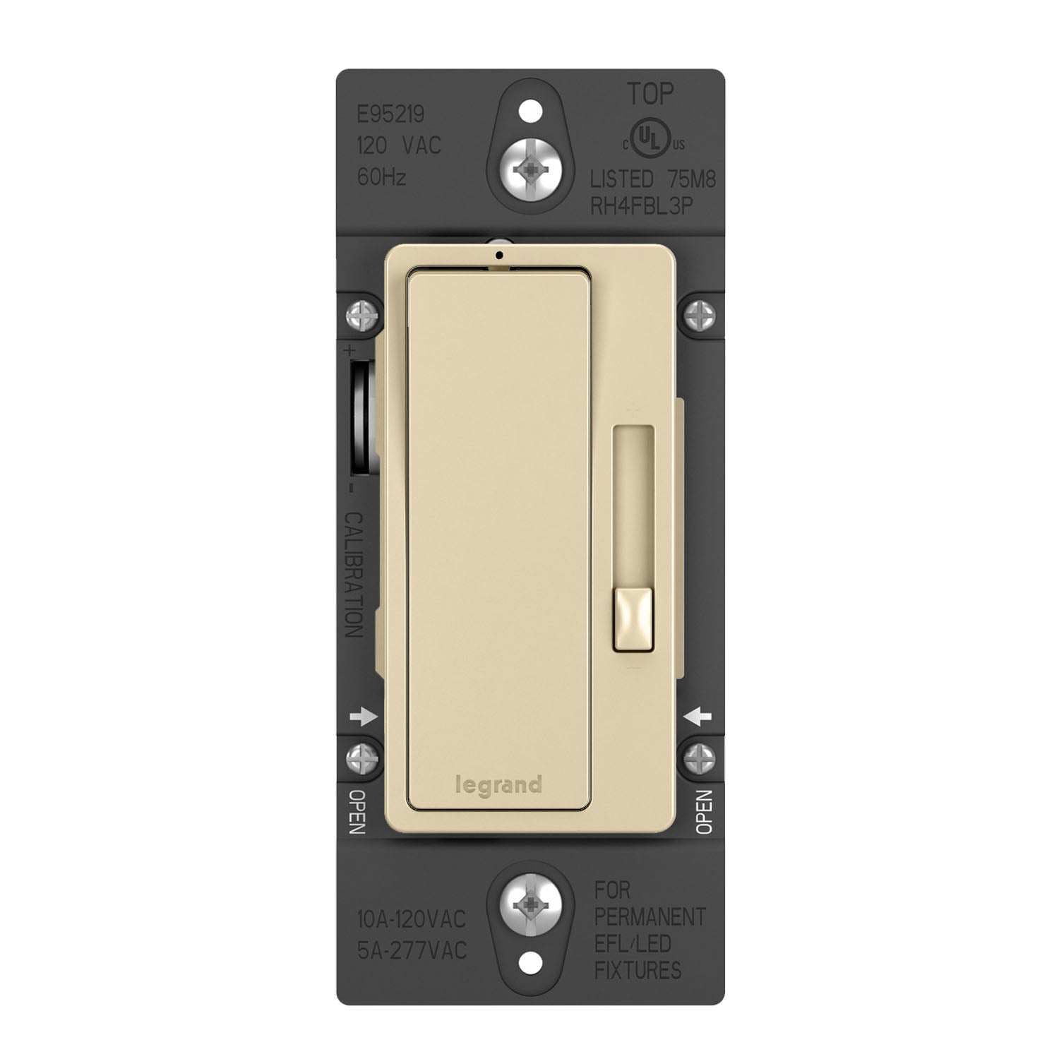 radiant 0-10V Dimmer Switch, LED|Fluorescent, 120V-277V, Ivory