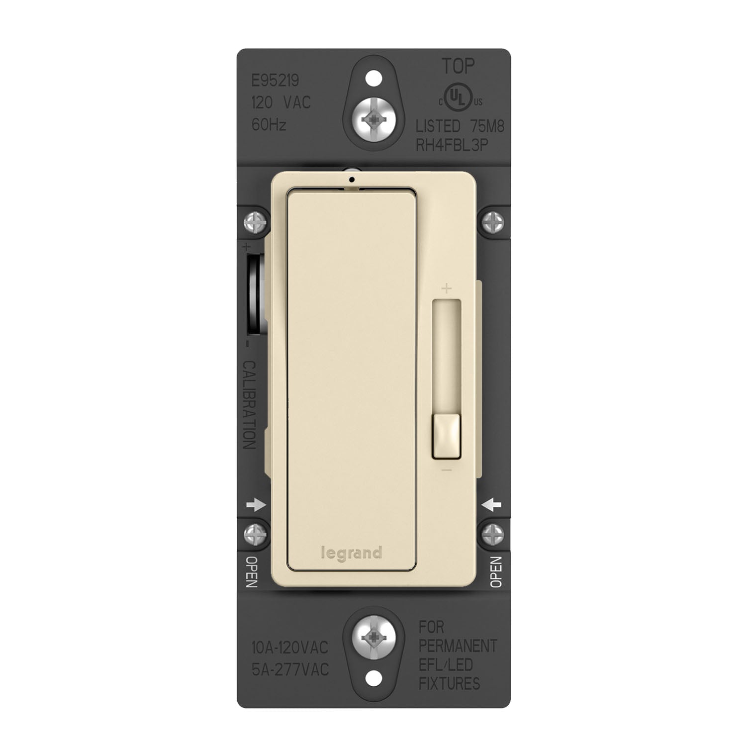 radiant 0-10V Dimmer Switch, LED|Fluorescent, 120V-277V, Light Almond