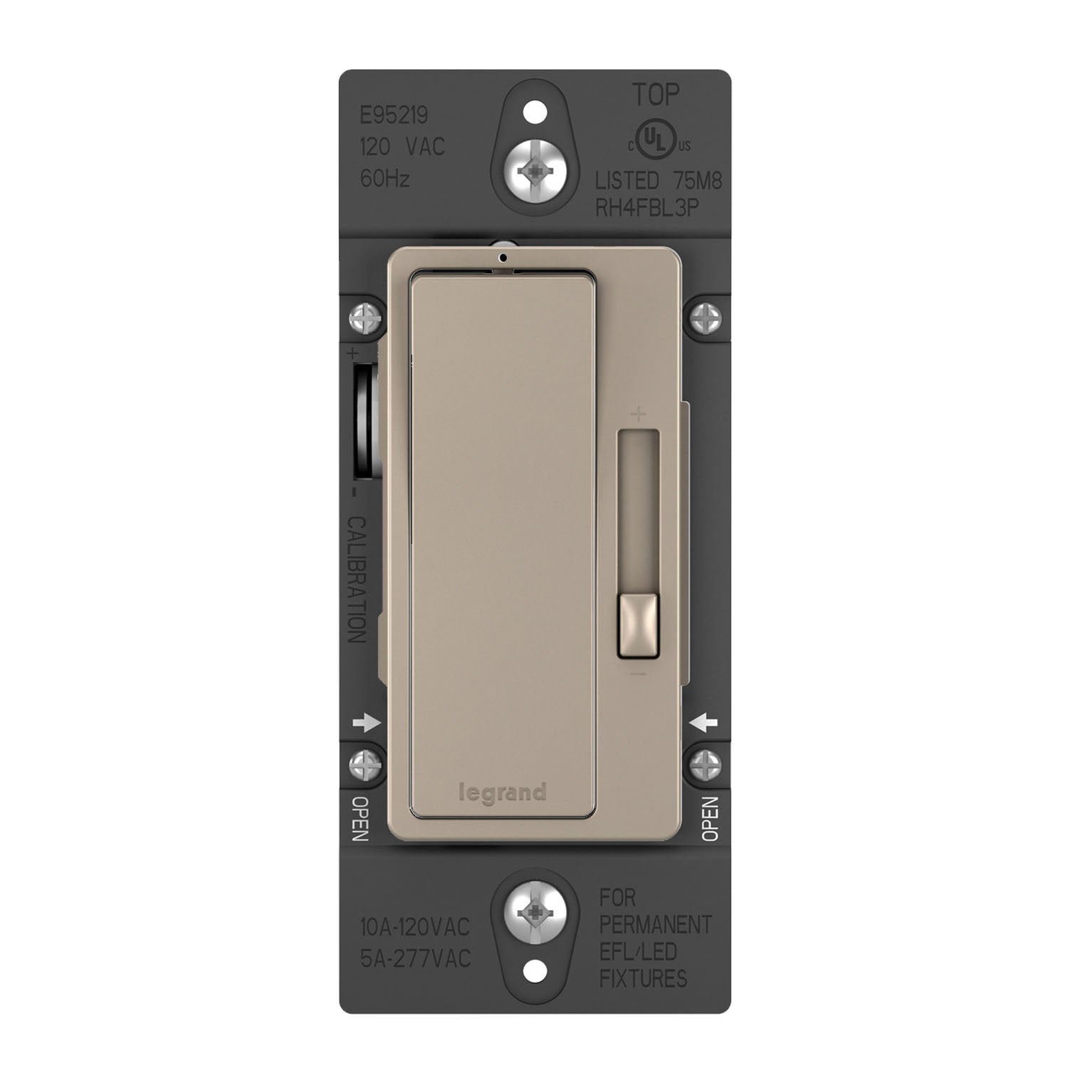 radiant 0-10V Dimmer Switch, LED|Fluorescent, 120V-277V, Nickel