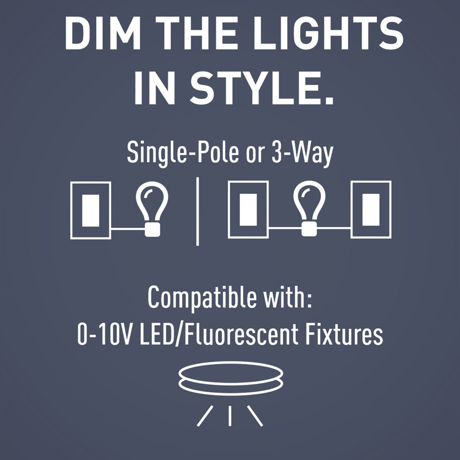 radiant 0-10V Dimmer Switch, LED|Fluorescent, 120V-277V, Tri-Color