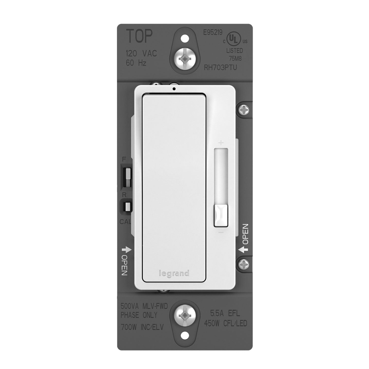 radiant Tru-Universal Dimmer Switch, Single Pole/3-Way, White