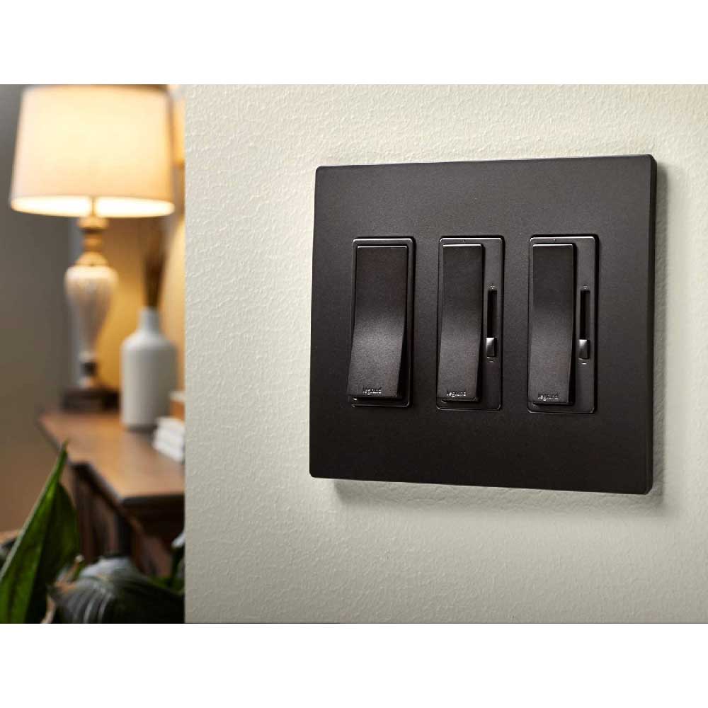 radiant Decora Slider Dimmer Switch, 450-Watt LED, Single Pole or 3-Way, Black