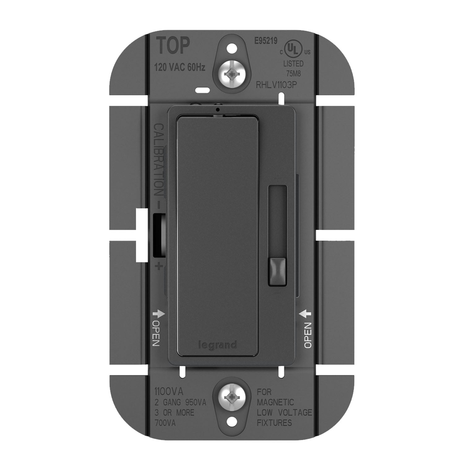 radiant 1100W 3-Way Magnetic Low-Voltage Dimmer Switch, Graphite