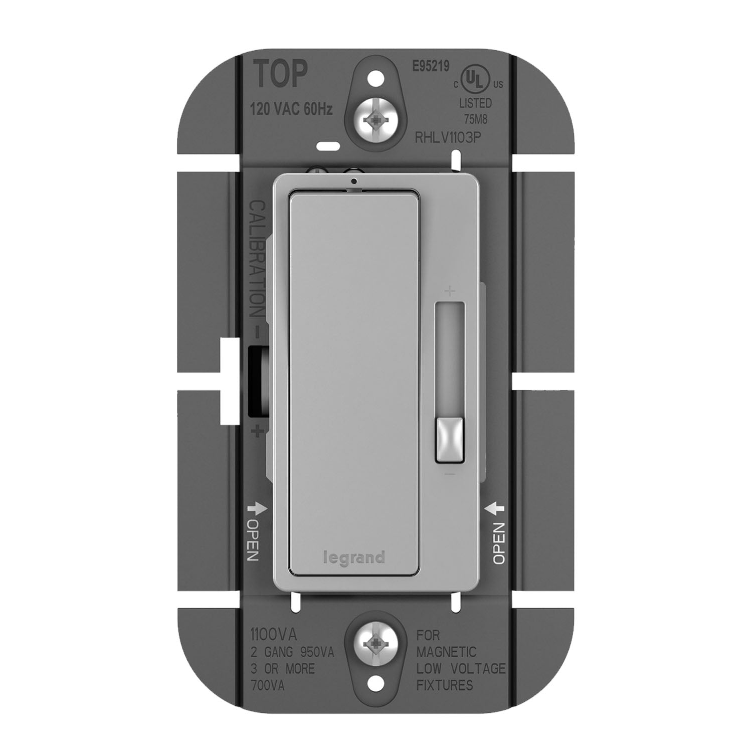 radiant 1100W 3-Way Magnetic Low-Voltage Dimmer Switch, Gray