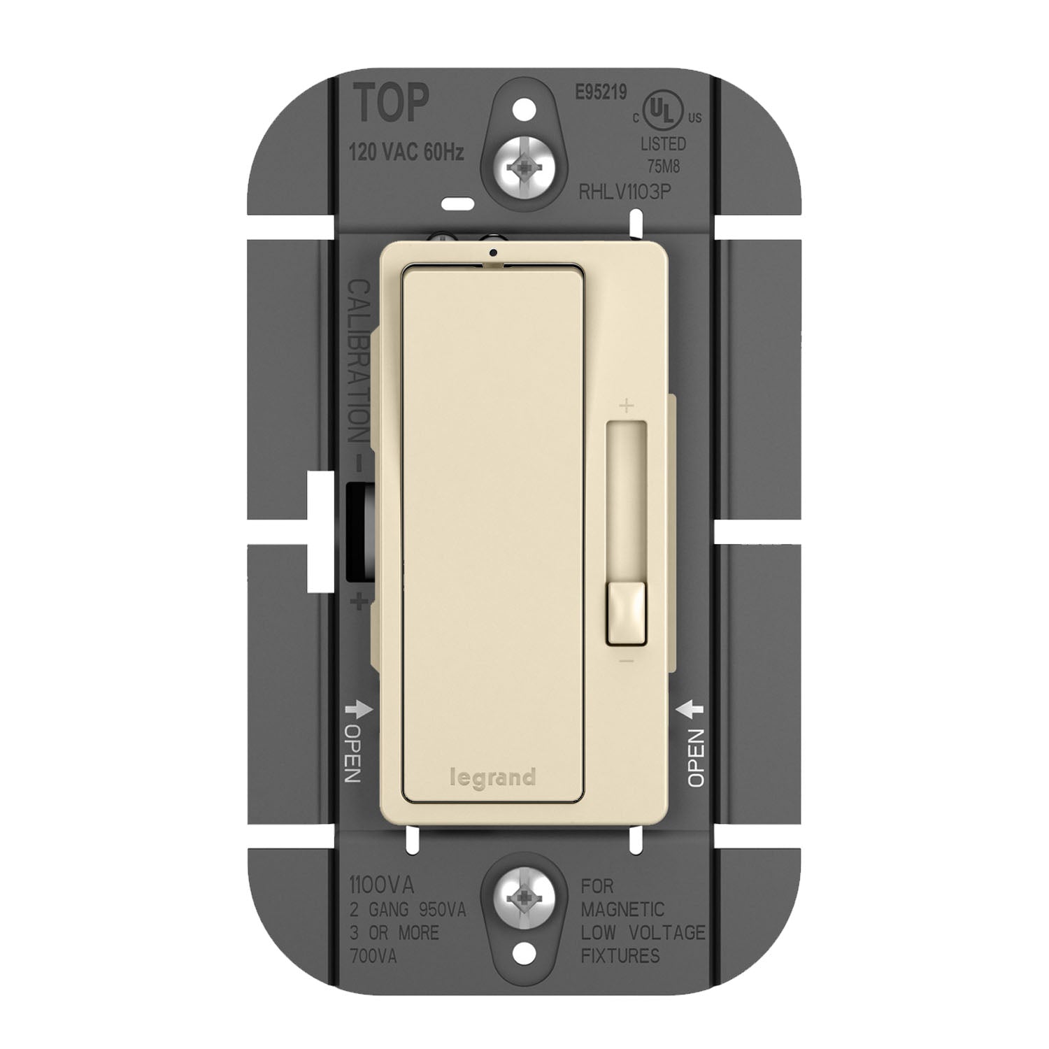 radiant 1100W 3-Way Magnetic Low-Voltage Dimmer Switch, Light Almond