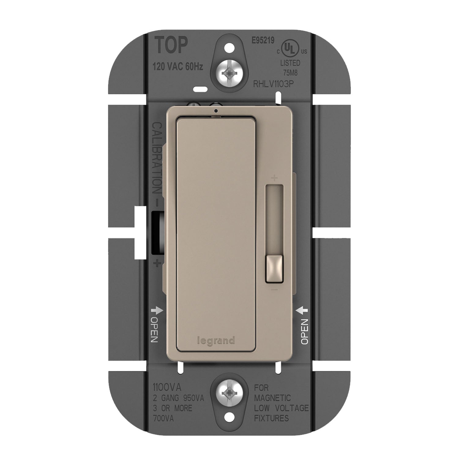 radiant 1100W 3-Way Magnetic Low-Voltage Dimmer Switch, Nickel