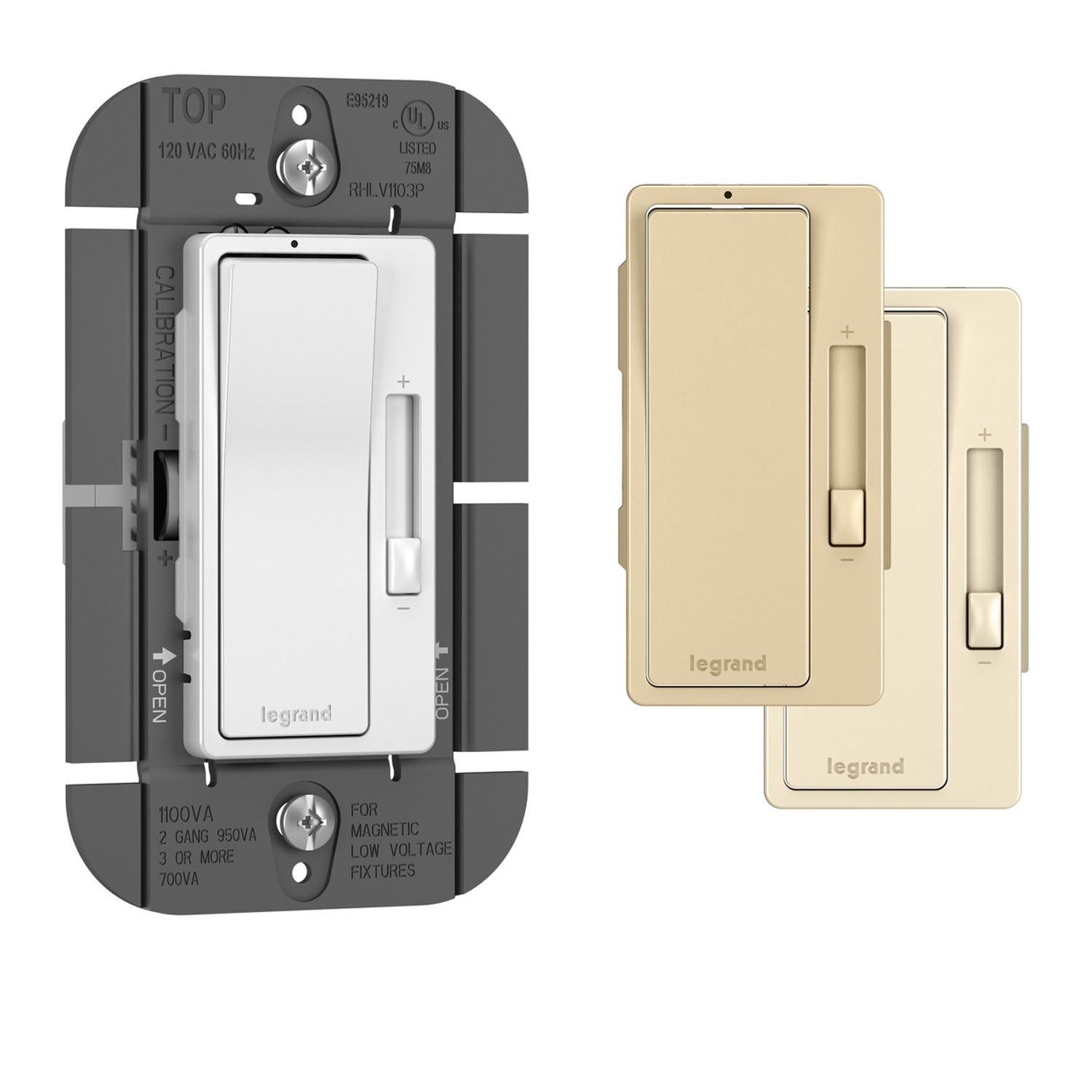 radiant 1100W 3-Way Magnetic Low-Voltage Dimmer Switch, Tri-Color