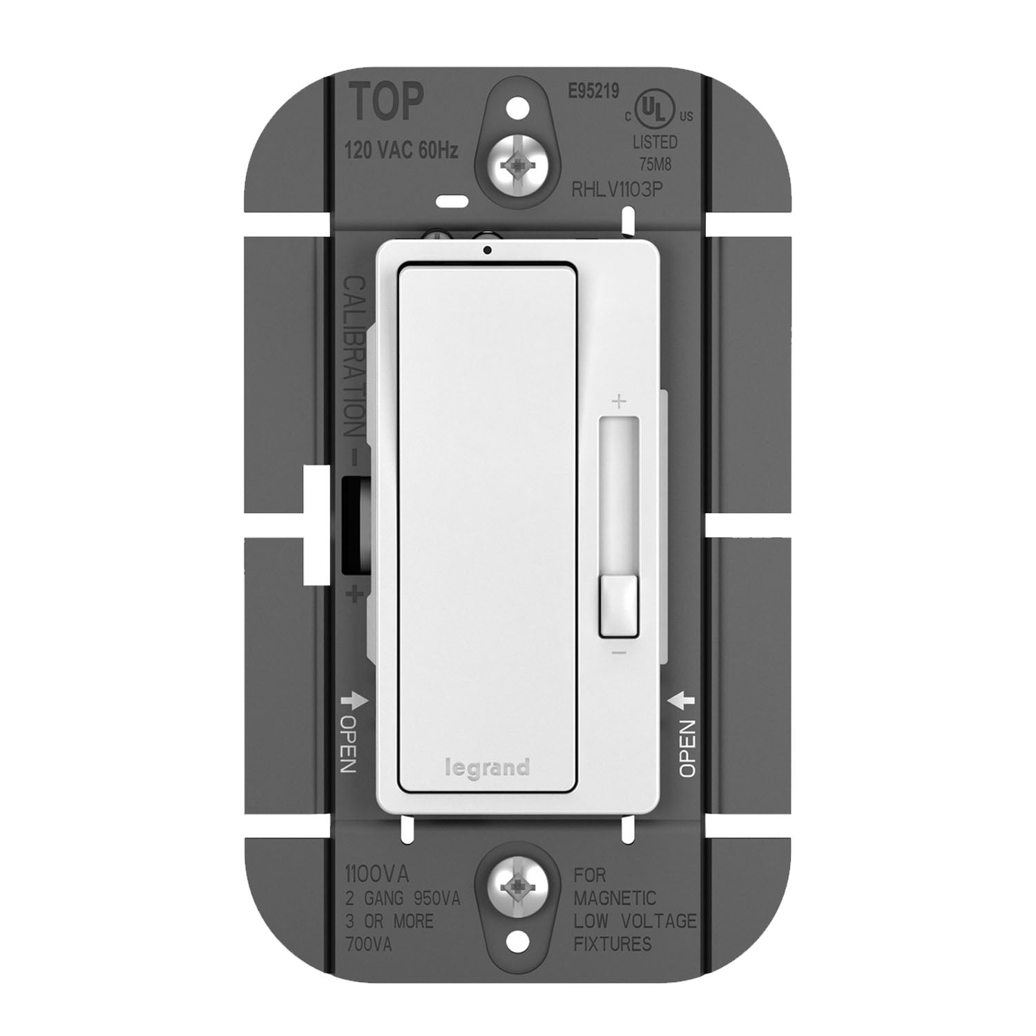 radiant 1100W 3-Way Magnetic Low-Voltage Dimmer Switch, White