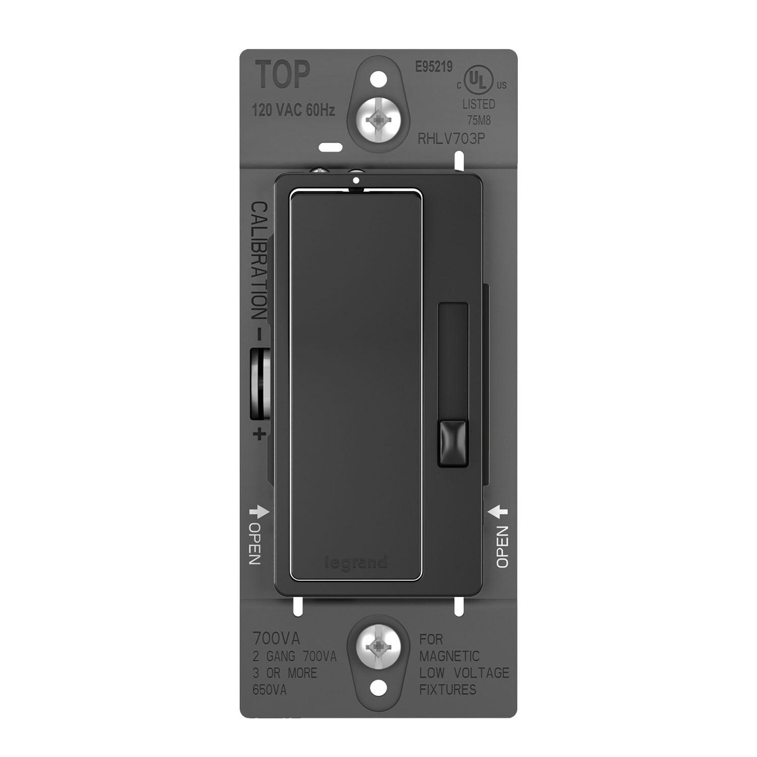 radiant 700W Magnetic Low-Voltage Dimmer Switch, Single Pole/3-Way, Black