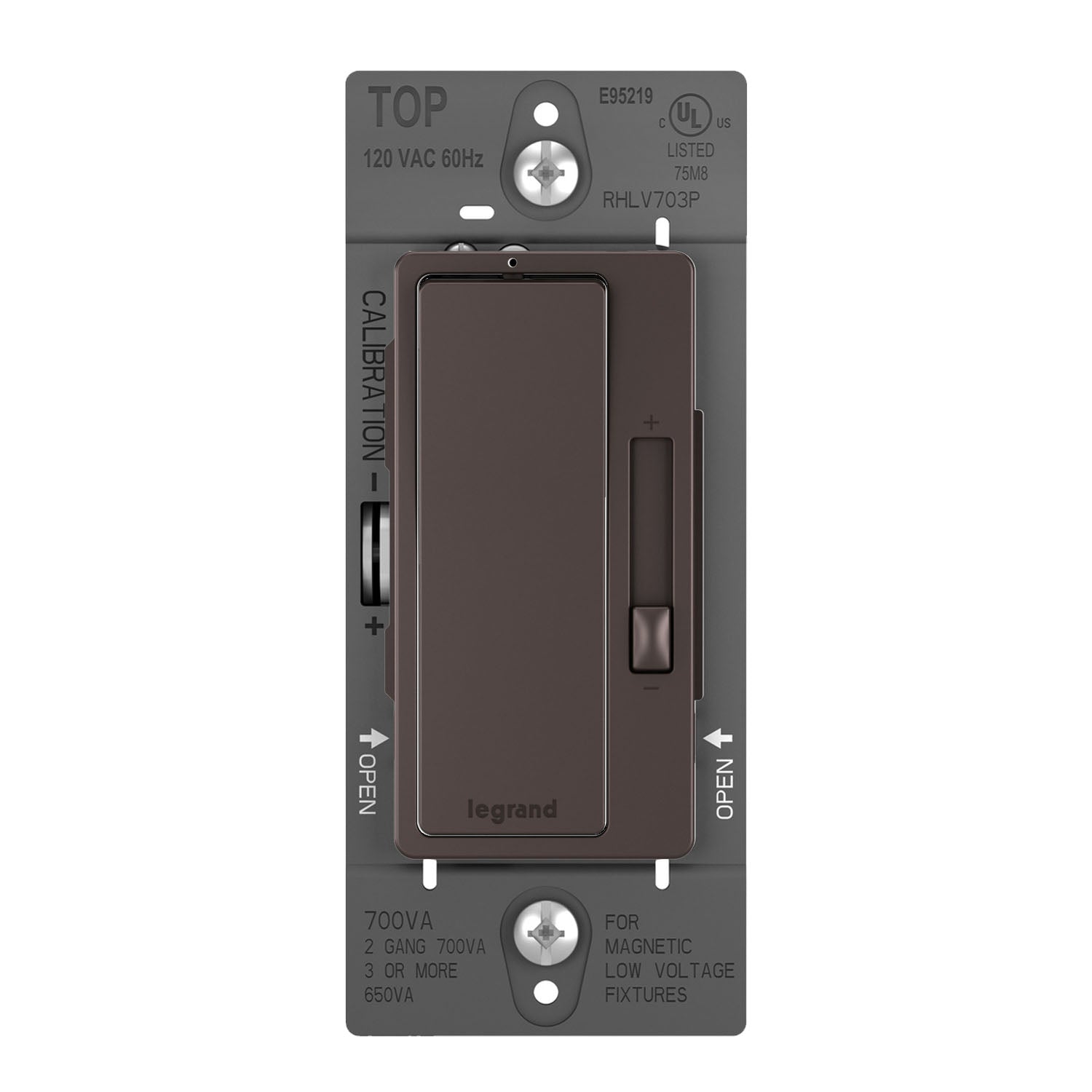 radiant 700W Magnetic Low-Voltage Dimmer Switch, Single Pole/3-Way, Dark Bronze