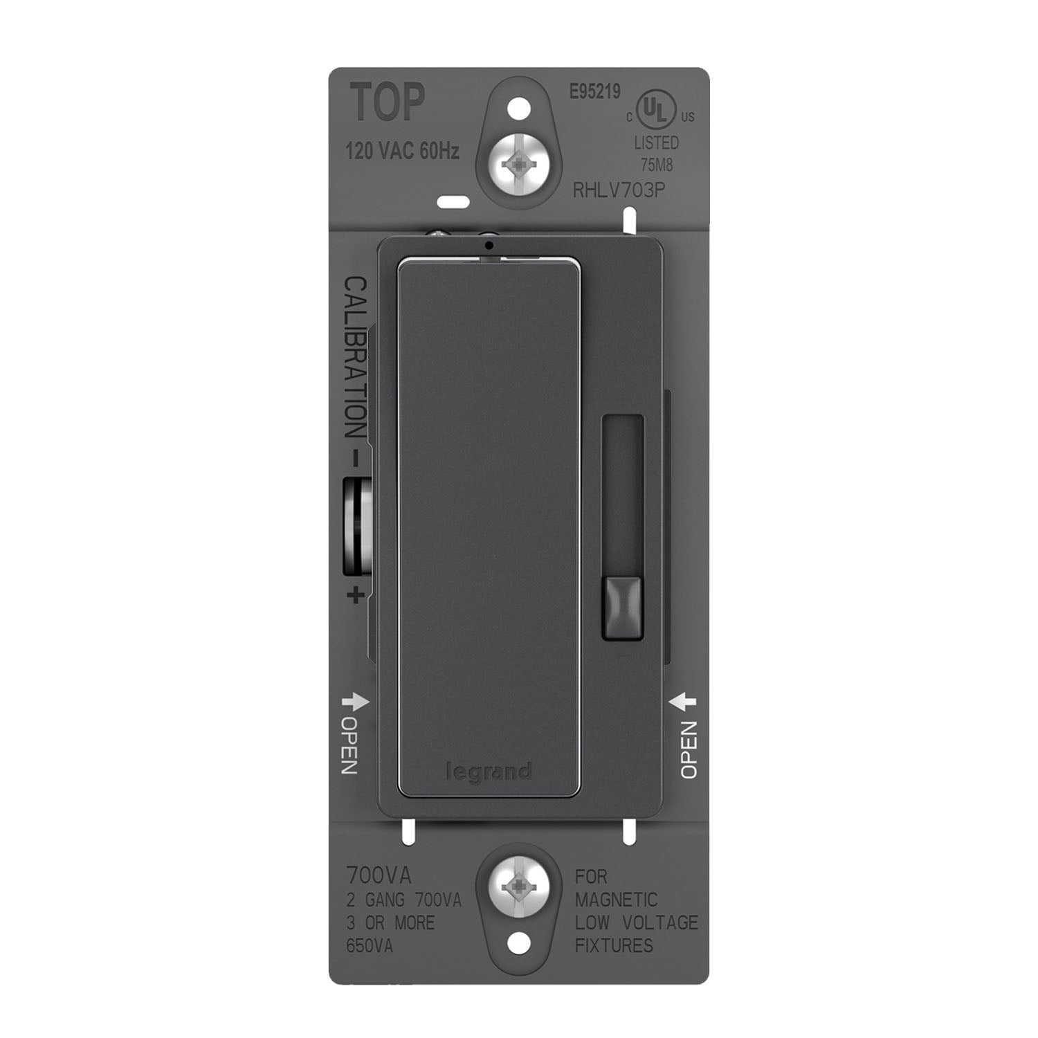 radiant 700W Magnetic Low-Voltage Dimmer Switch, Single Pole/3-Way, Graphite