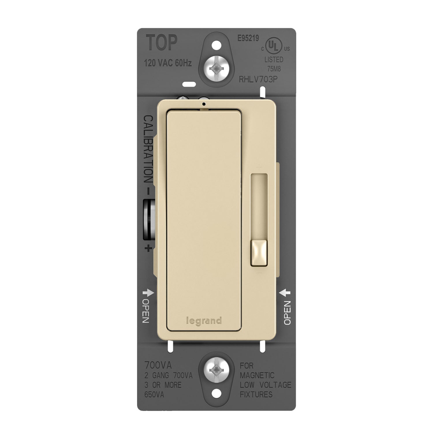 radiant 700W Magnetic Low-Voltage Dimmer Switch, Single Pole/3-Way, Ivory