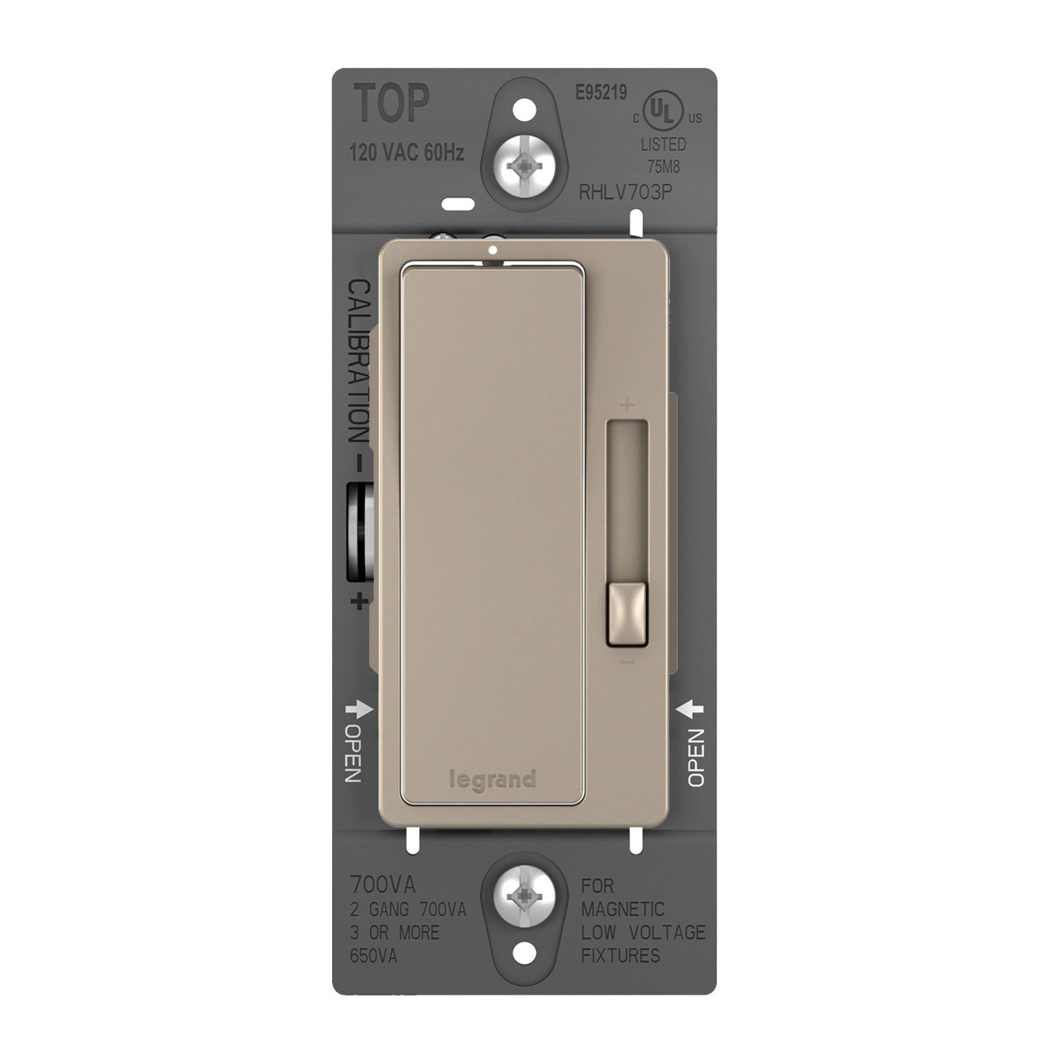 radiant 700W Magnetic Low-Voltage Dimmer Switch, Single Pole/3-Way, Nickel