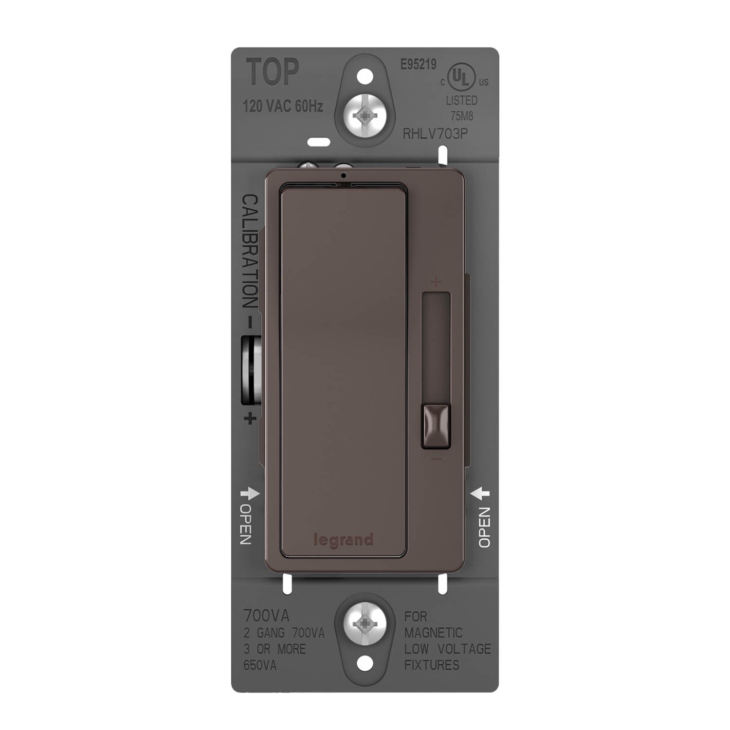 radiant 700W Magnetic Low-Voltage Dimmer Switch, Single Pole/3-Way, Brown