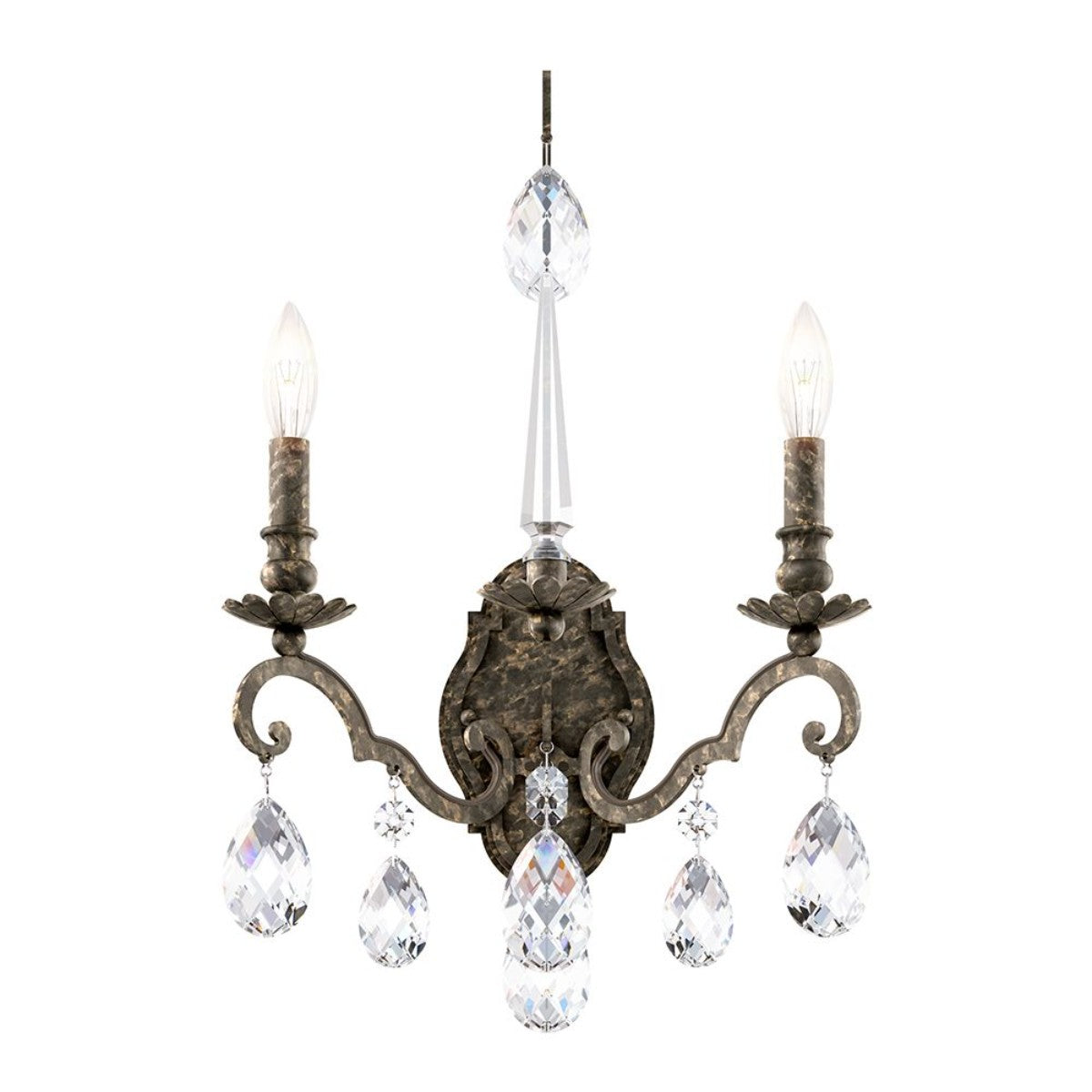 Renaissance Nouveau 21 inch. Heirloom Bronze Armed Sconce with Heritage Crystal - Bees Lighting