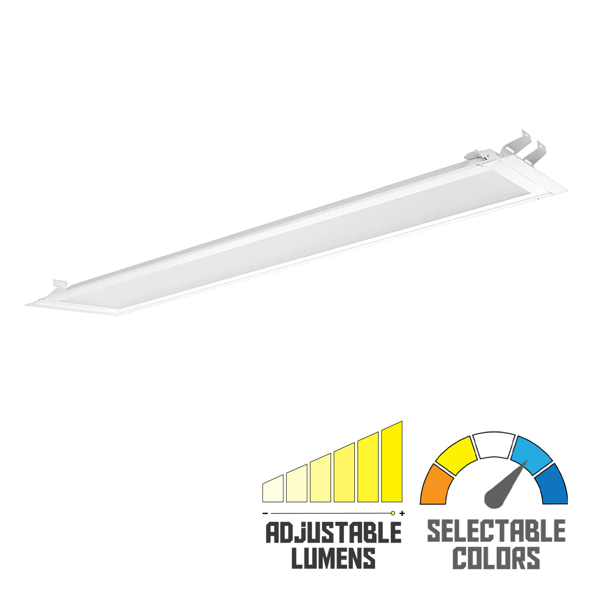 1x4 LED Retrofit Panel Light, 30W, 3900 Lumens, 35K/40K/50K, Battery Backup, 120-277V