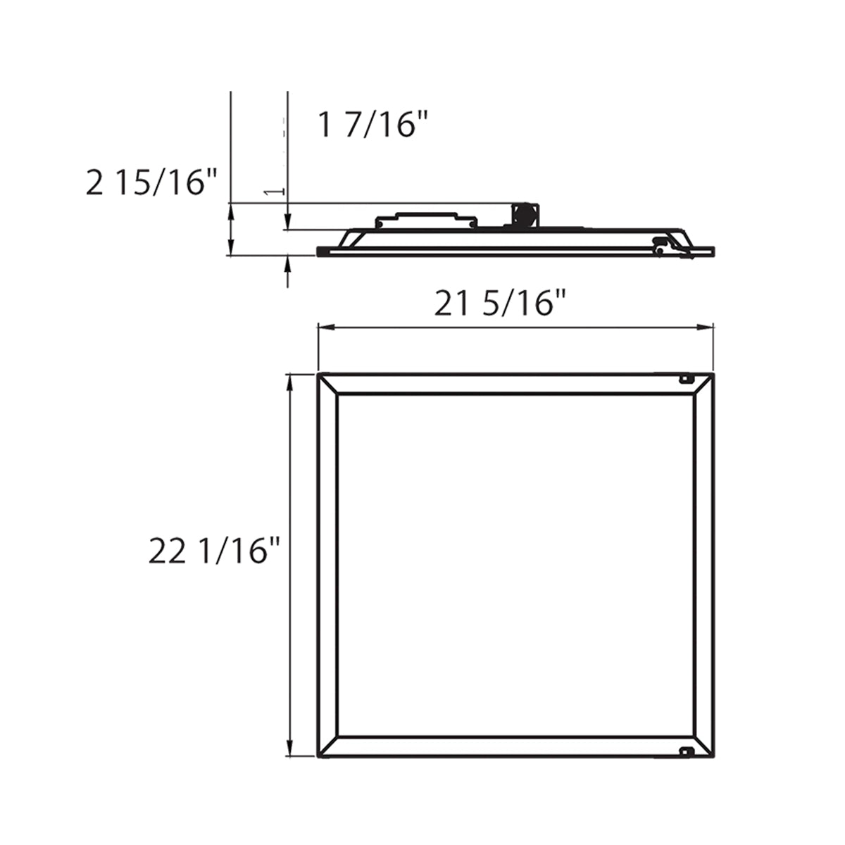 2x2 LED Retrofit Panel Light, 30W, 3850 Lumens, 35K/40K/50K, Battery Backup, 120-277V