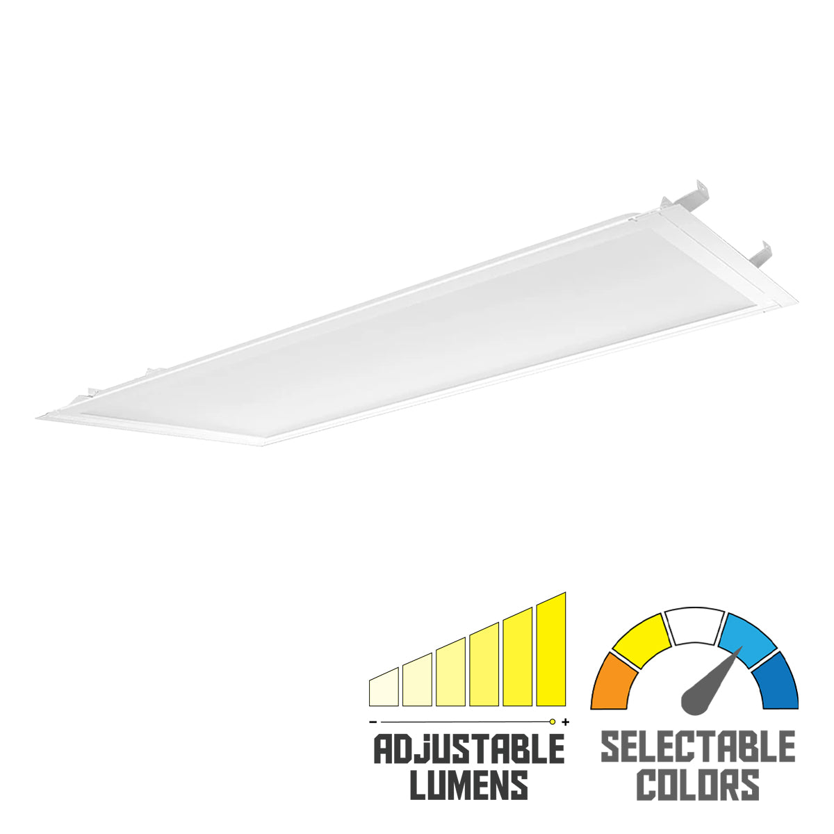 2x4 LED Retrofit Panel Light, 35W, 4750 Lumens, 35K/40K/50K, Battery Backup, 120-277V