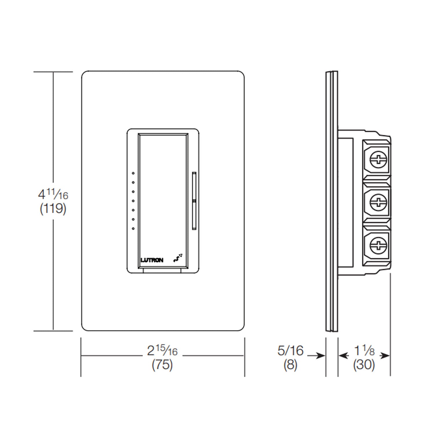 RadioRA 2 Maestro Smart Dimmer Switch, 1000W MLV, Single Pole/Multi-Location, Neutral Required, Light Almond