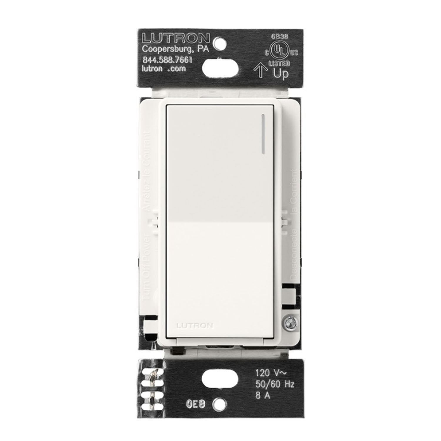 RadioRA 3 Sunnata Single Pole/Multi-Location Tap Smart Light Switch Neutral Required White