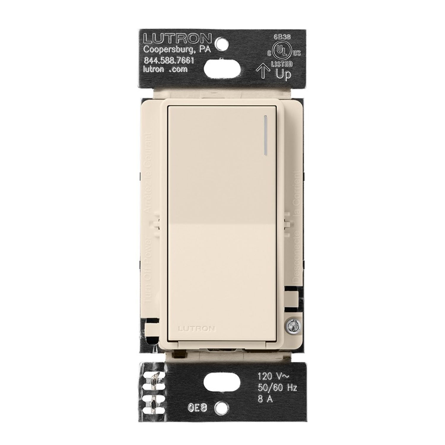 Lutron RadioRA 3 Sunnata Smart Companion Switch, Not for Standalone Use, Light Almond