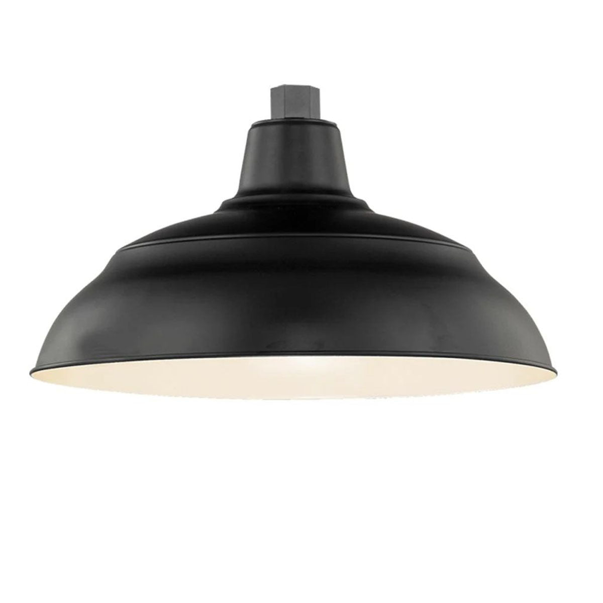 R series 14 In. Satin Black Outdoor Warehouse Shade with 3/4 In. Fitter - Bees Lighting