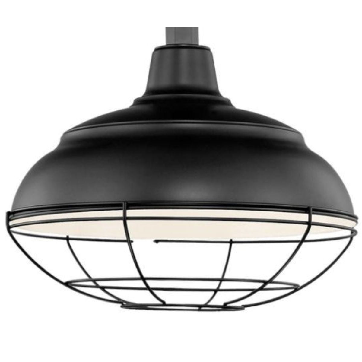 R series 14 In. Satin Black Outdoor Warehouse Shade with 3/4 In. Fitter - Bees Lighting