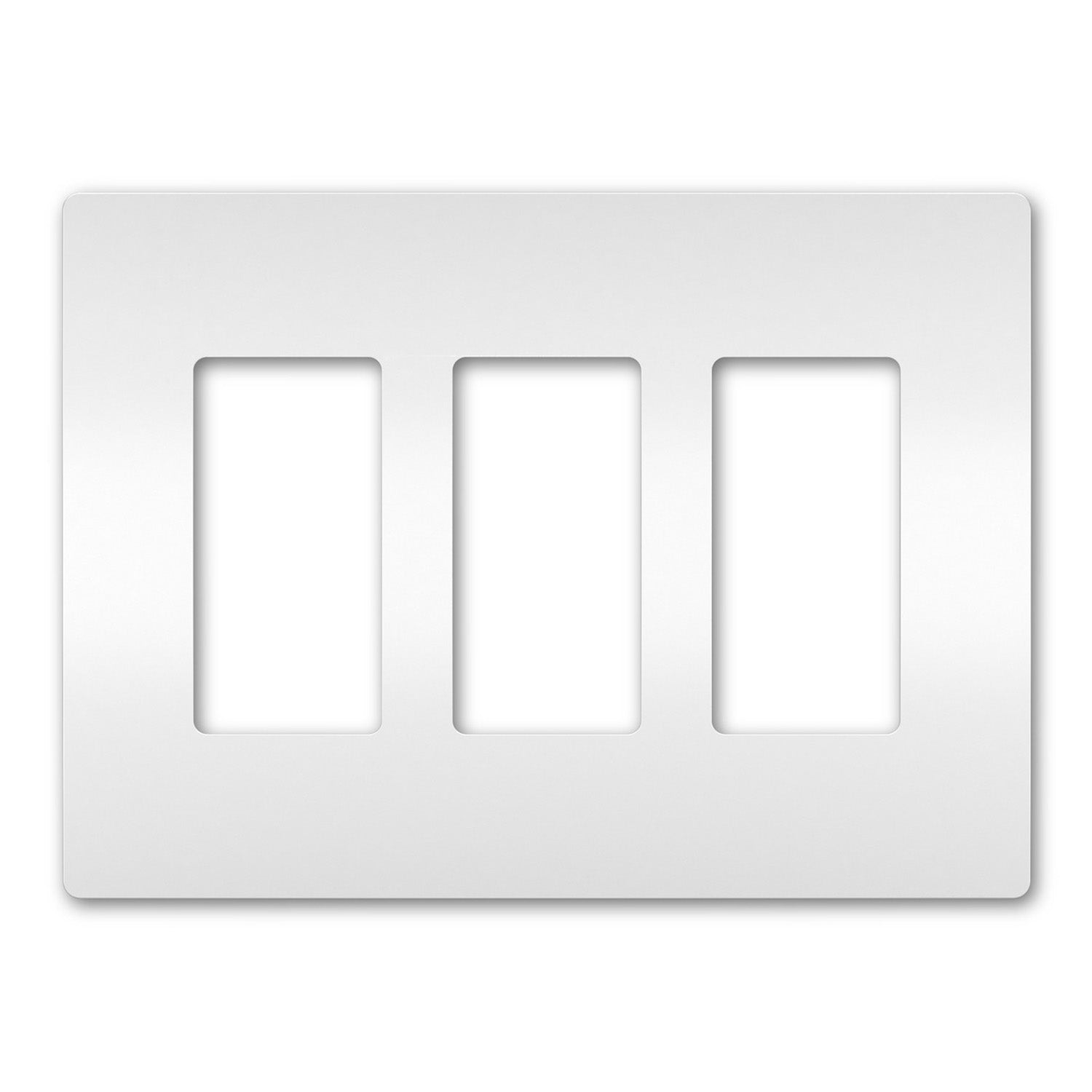 radiant 3-Gang Screwless Wall Plate, White