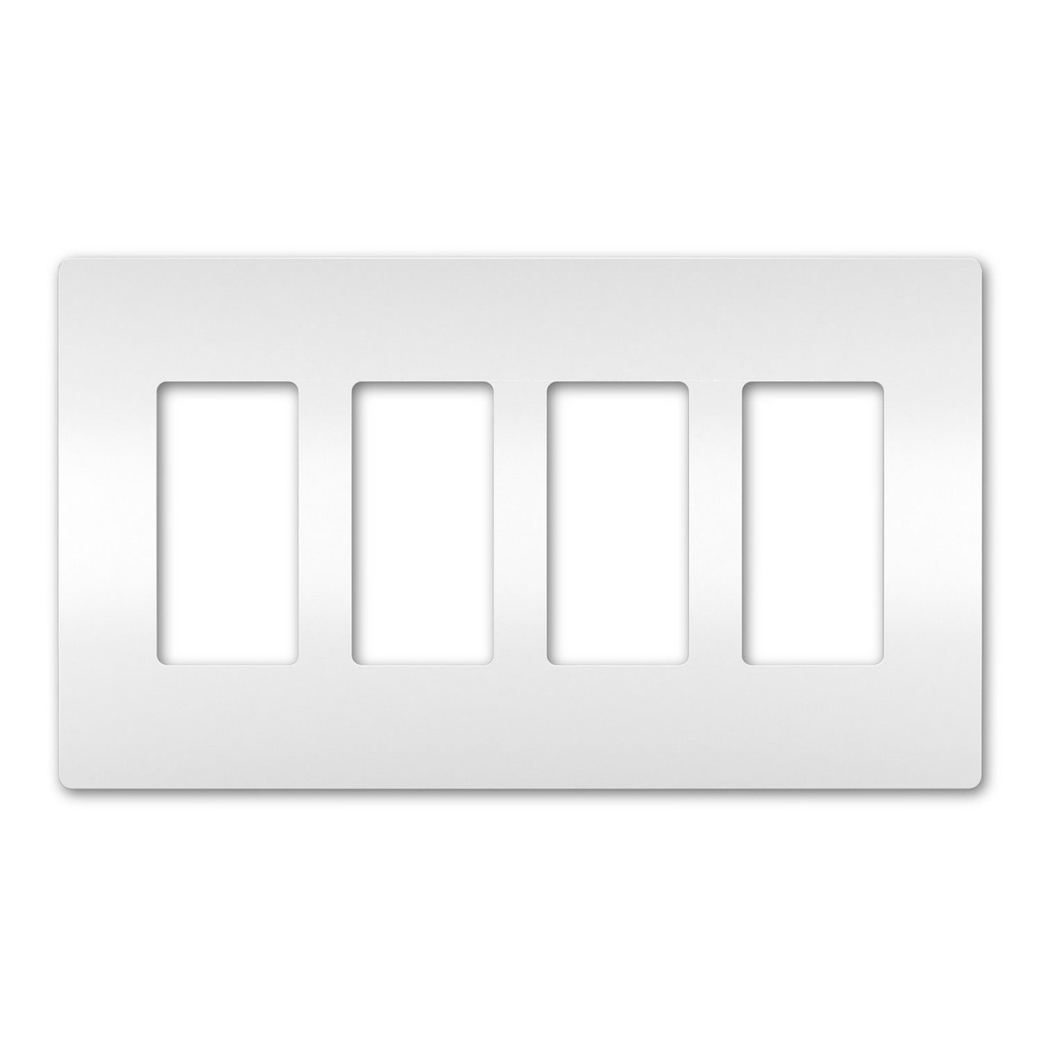 radiant 4-Gang Srewless Wall Plate, White