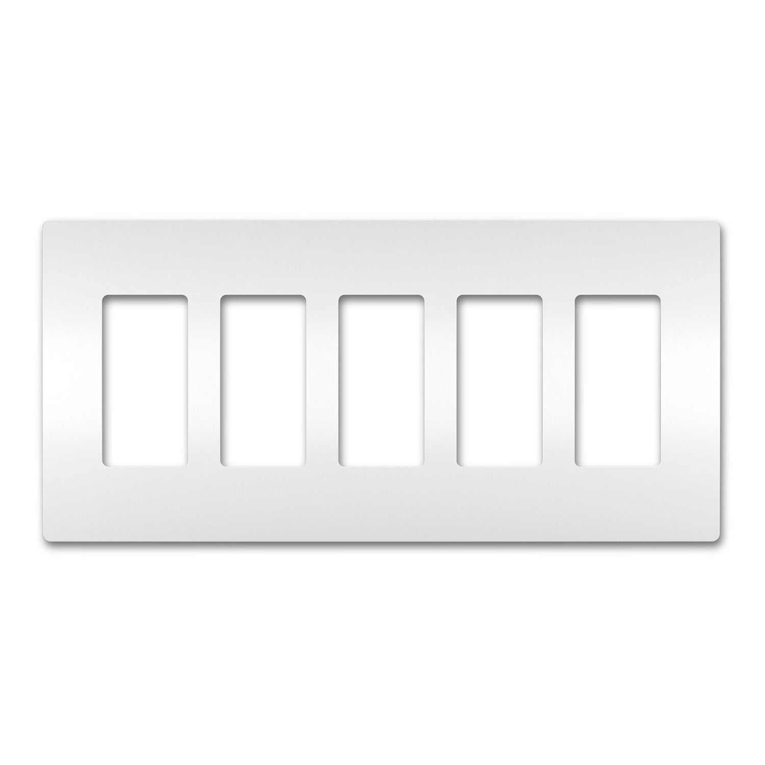 radiant 5-Gang Srewless Wall Plate, White