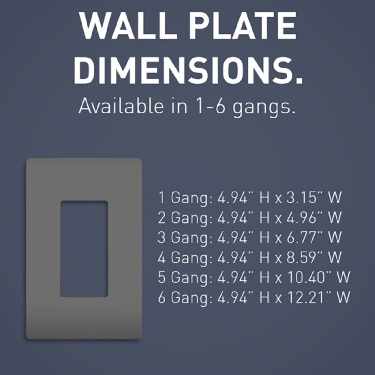 Radiant 4-Gang Decorator Rocker Screwless Wall Plate Graphite