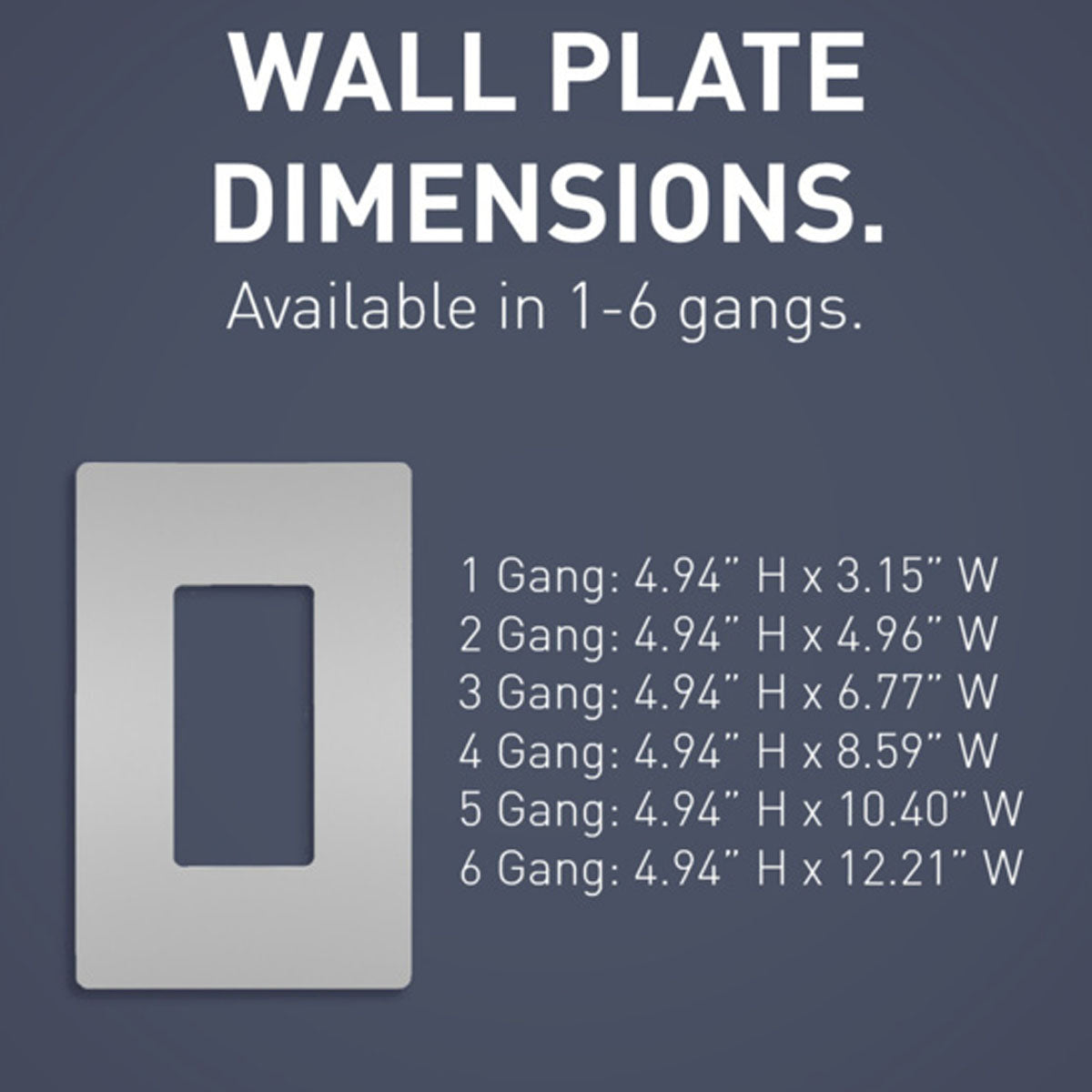 radiant 4-Gang Srcewless Wall Plate, Gray