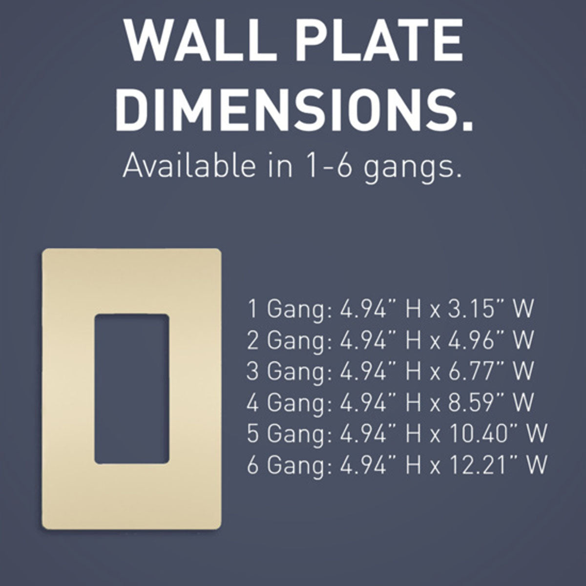 radiant 4-Gang Srcewless Wall Plate, Ivory