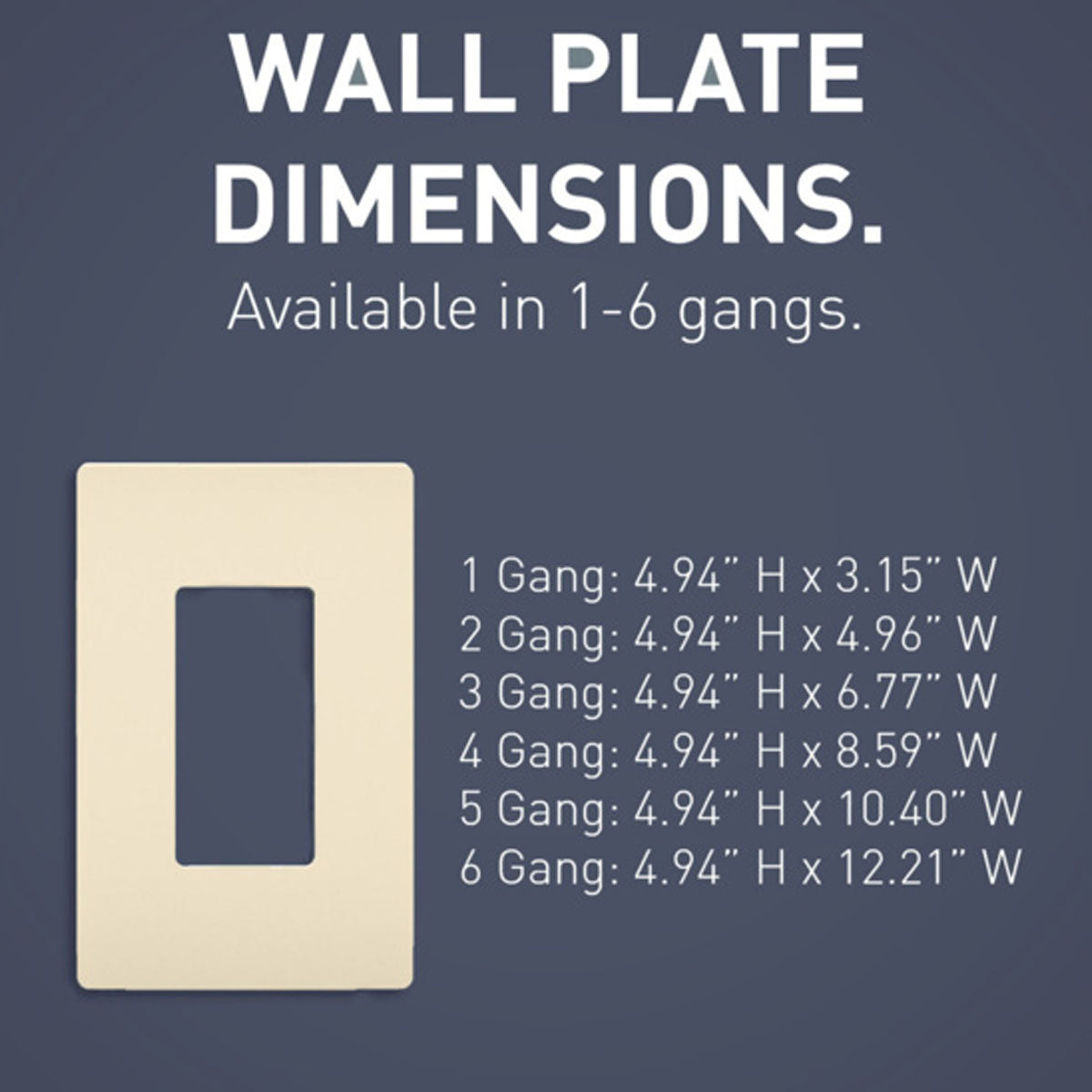 radiant 4-Gang Screwless Wall Plate, Light Almond