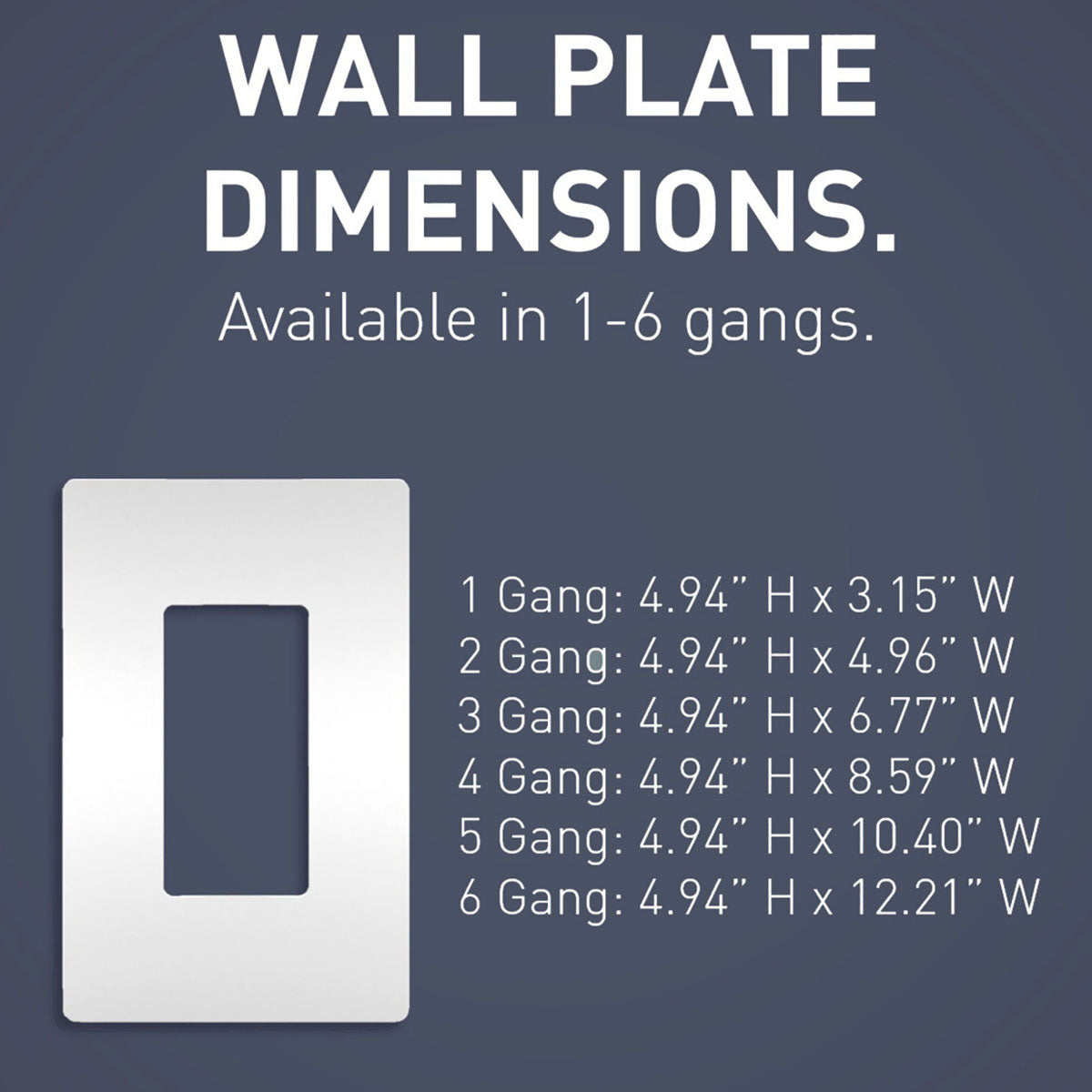 radiant 5-Gang Srewless Wall Plate, White