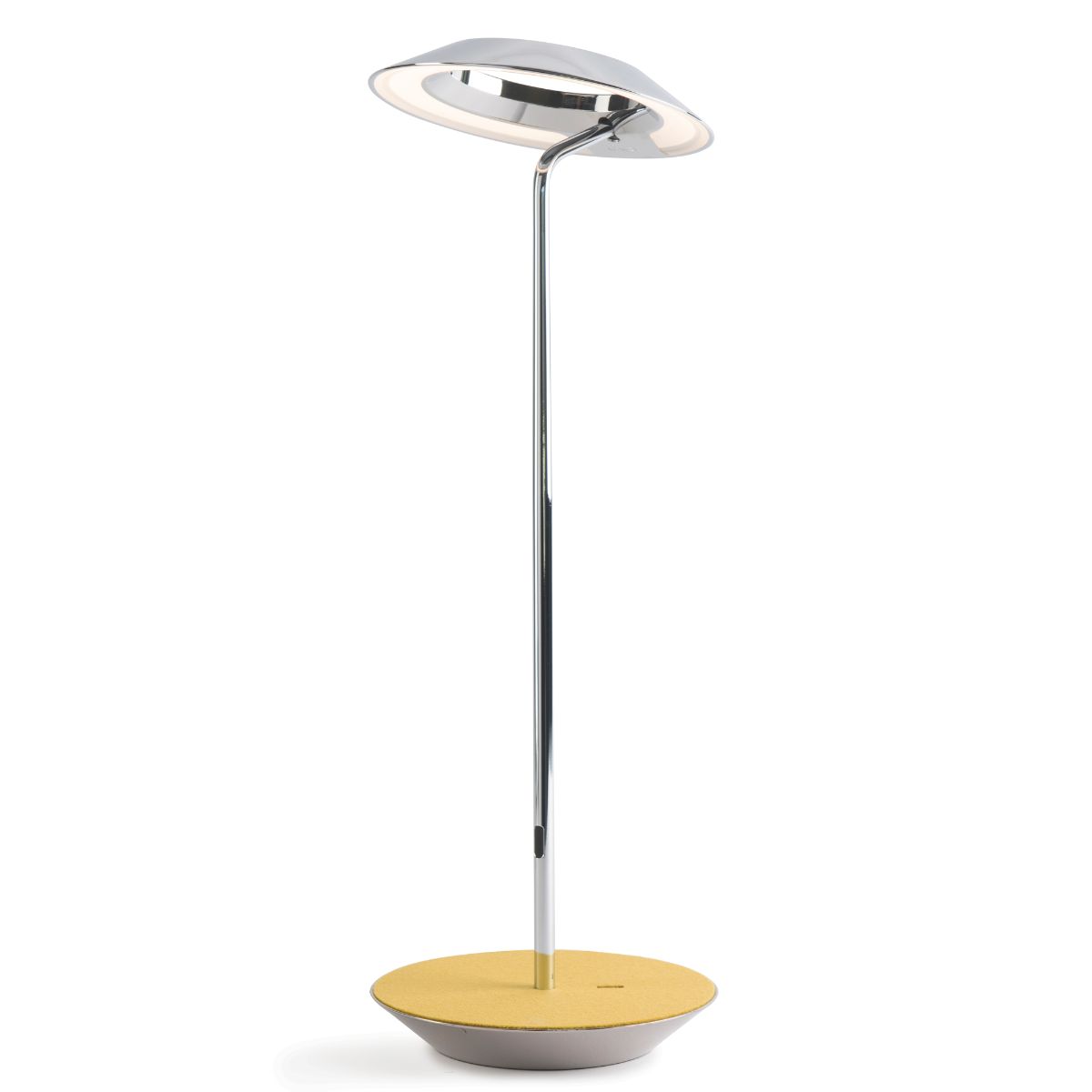 Royyo Chrome with Honeydew Felt Modern LED Desk Lamp with USB Port - Bees Lighting