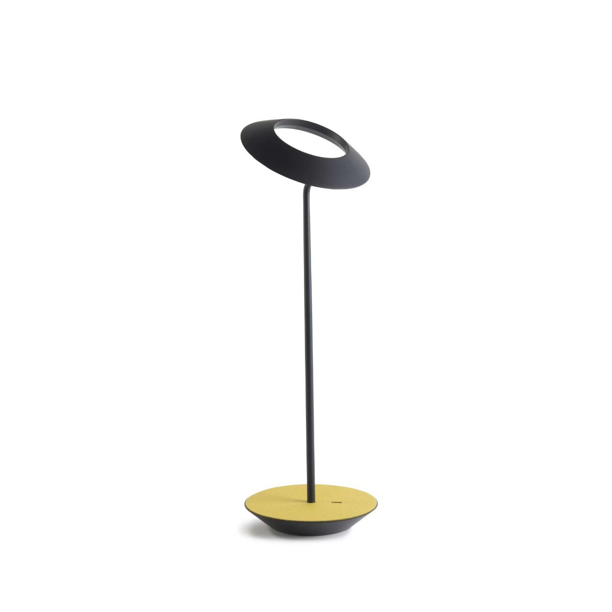 Royyo Matte Black With Brushed Brass Modern LED Desk Lamp with USB Port