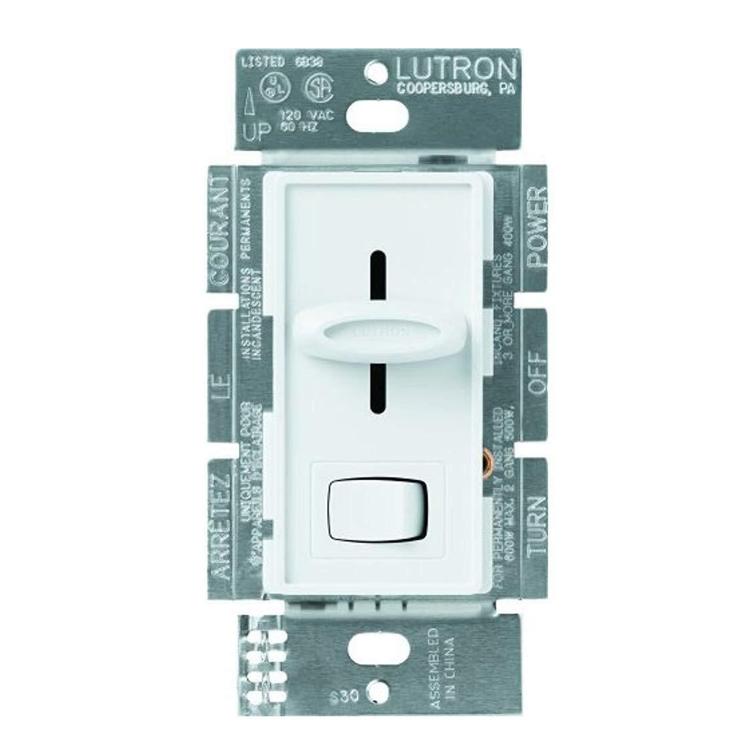 Skylark 3-Way Incandescent Dimmer, 600 Watts, White - Bees Lighting