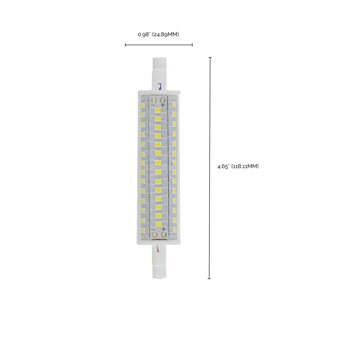 J-Type T3 Mini LED Bulb, 10 Watts, 1100 Lumens, 3000K, R7s Double Ended Base, Clear Finish, 120V